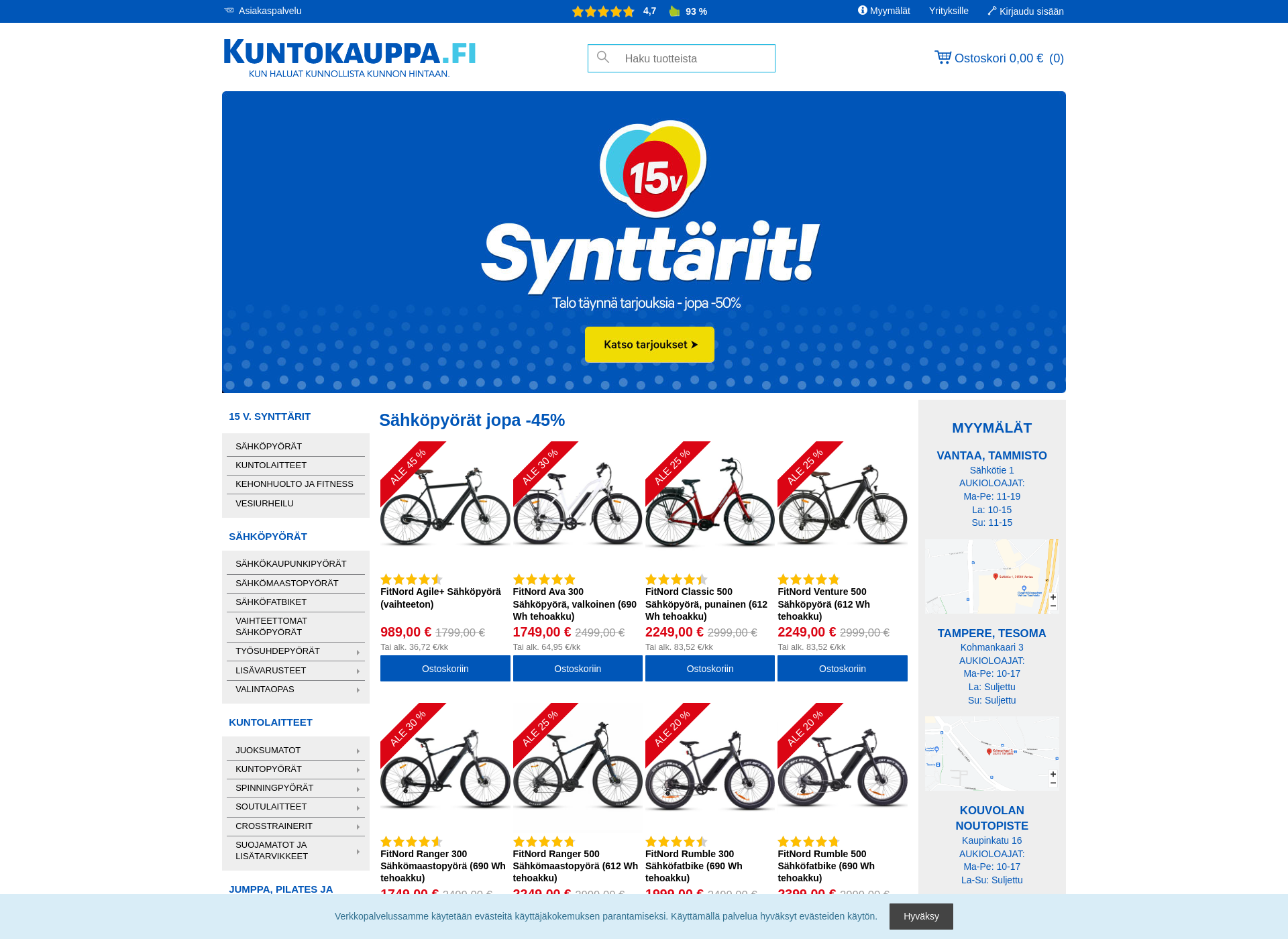Skärmdump för kuntokauppa.fi