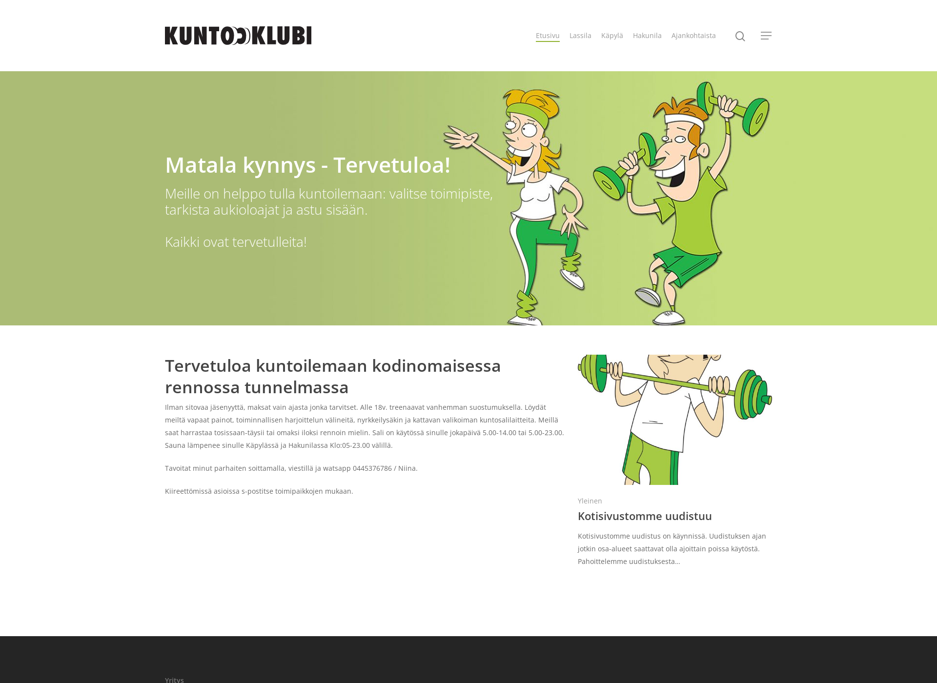 Screenshot for kuntoklubi.fi
