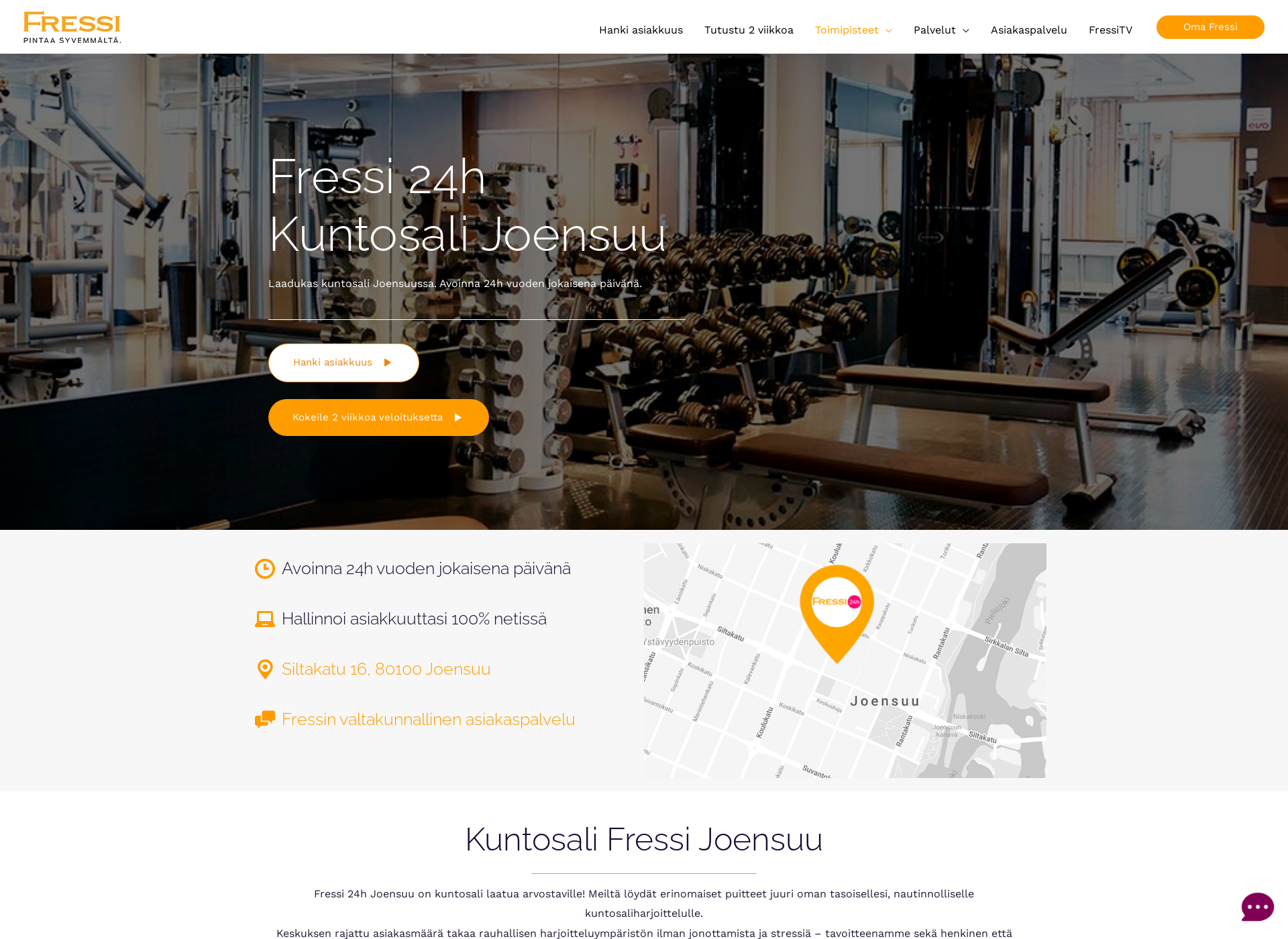 Screenshot for kuntosalijoensuu.fi