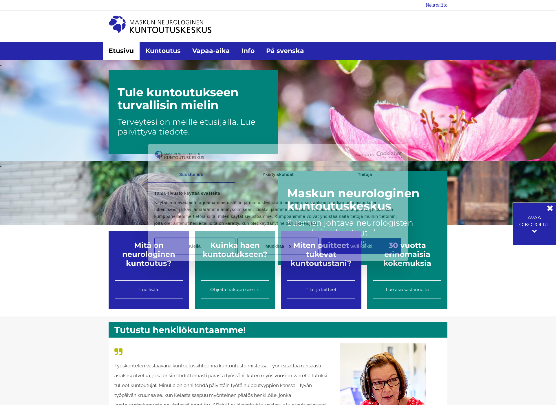 Screenshot for kuntoutuskeskus.fi