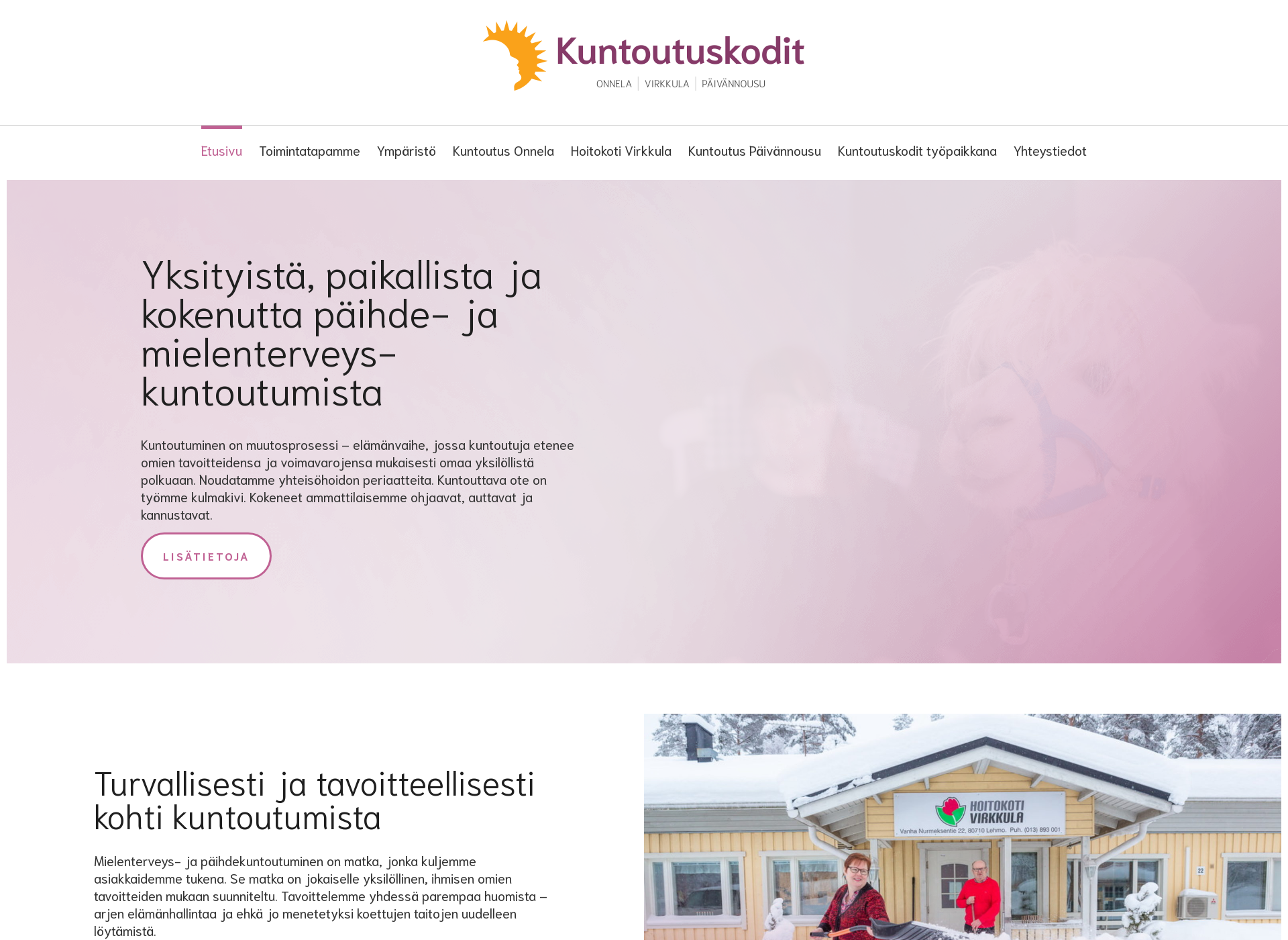 Skärmdump för kuntoutuskoti.fi