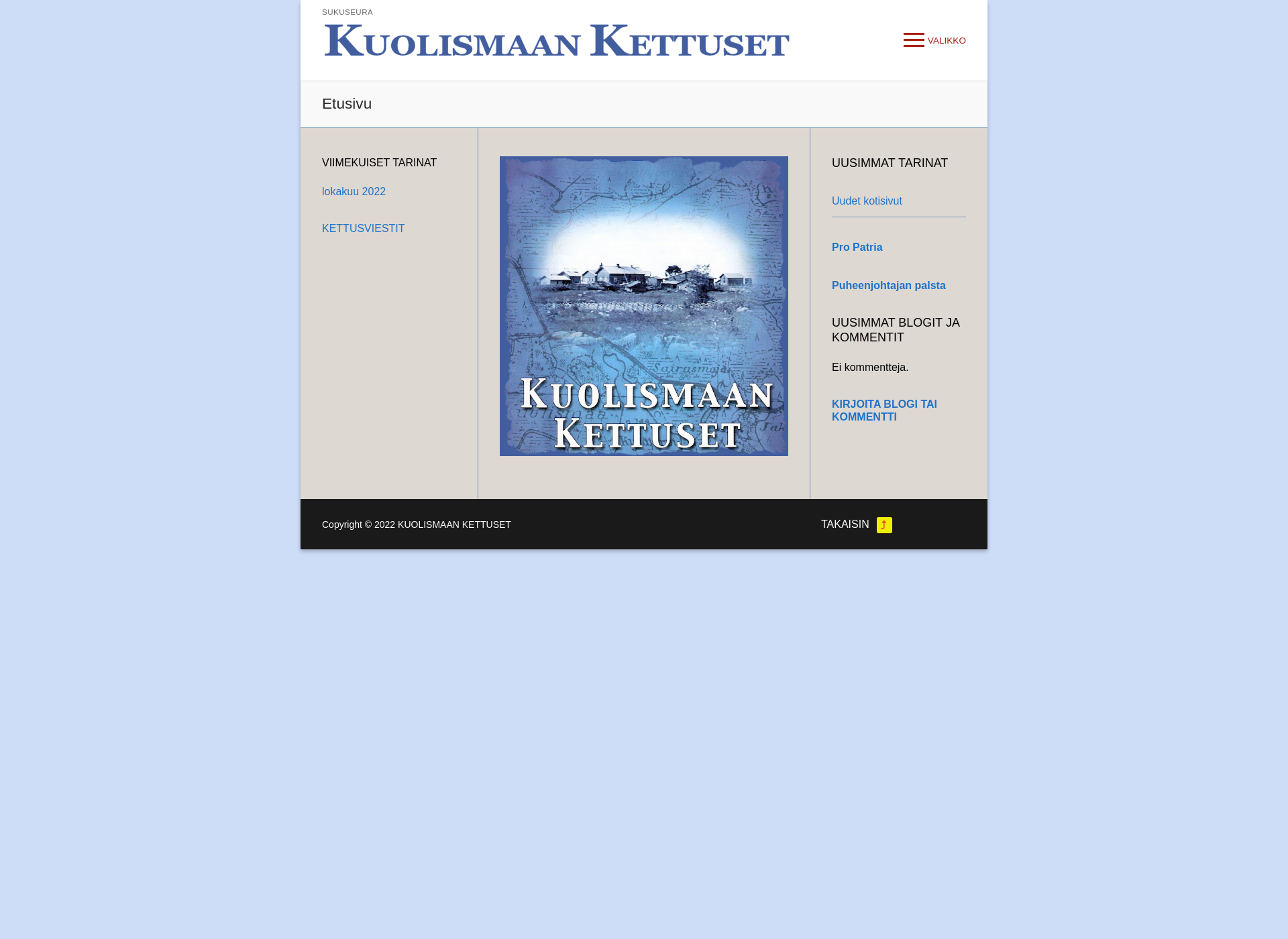 Screenshot for kuolismaankettuset.fi