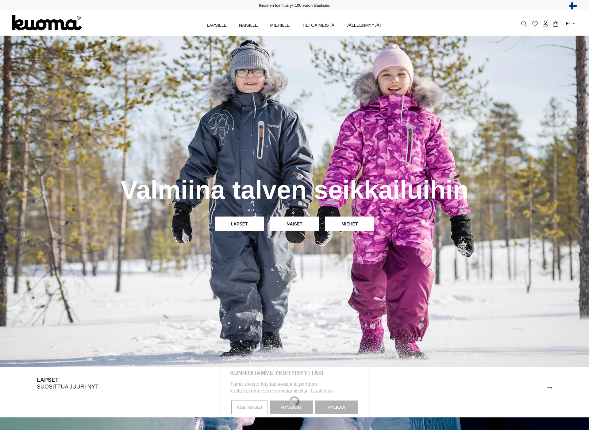 Skärmdump för kuoma.fi