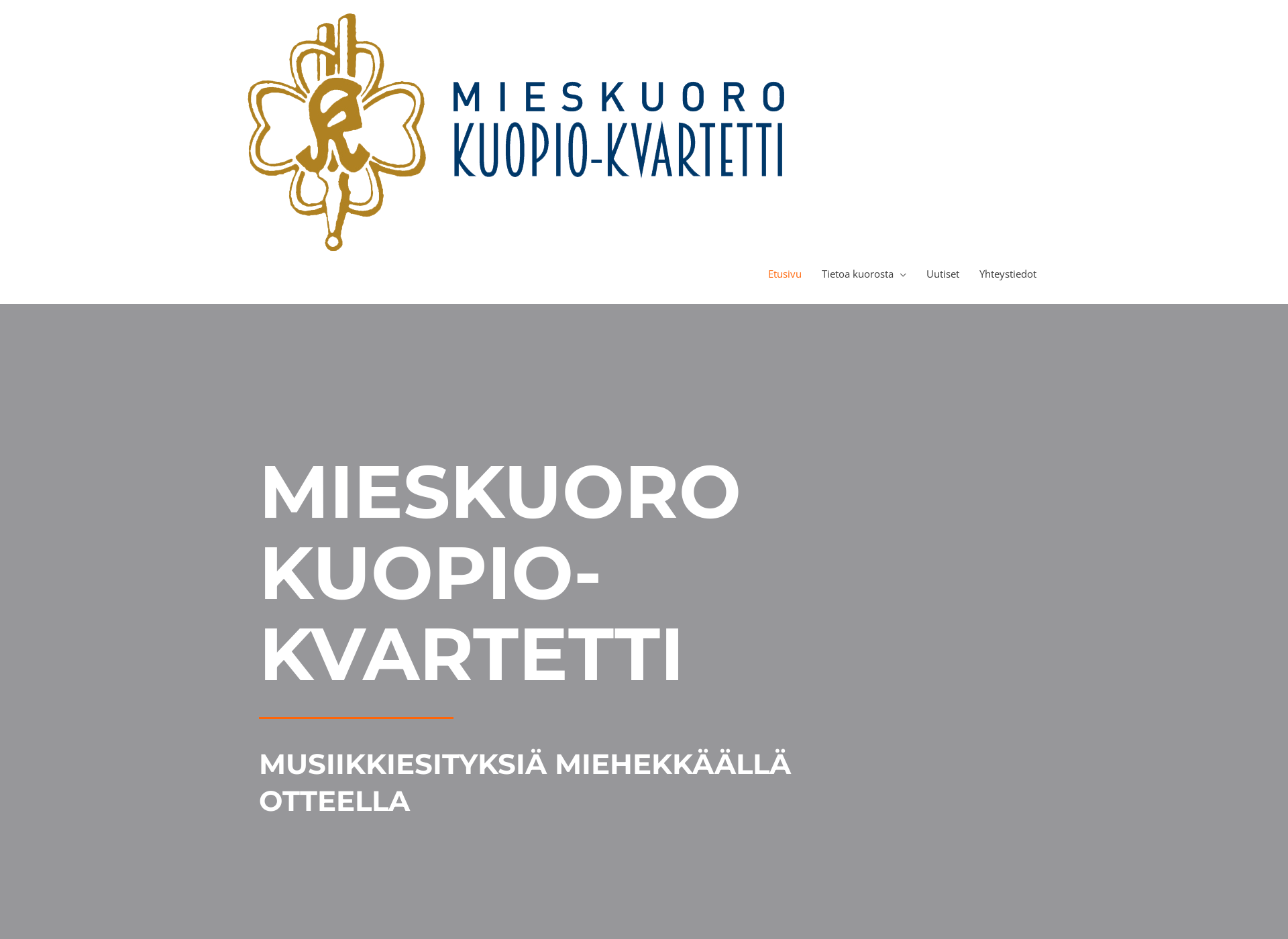 Skärmdump för kuopiokvartetti.fi