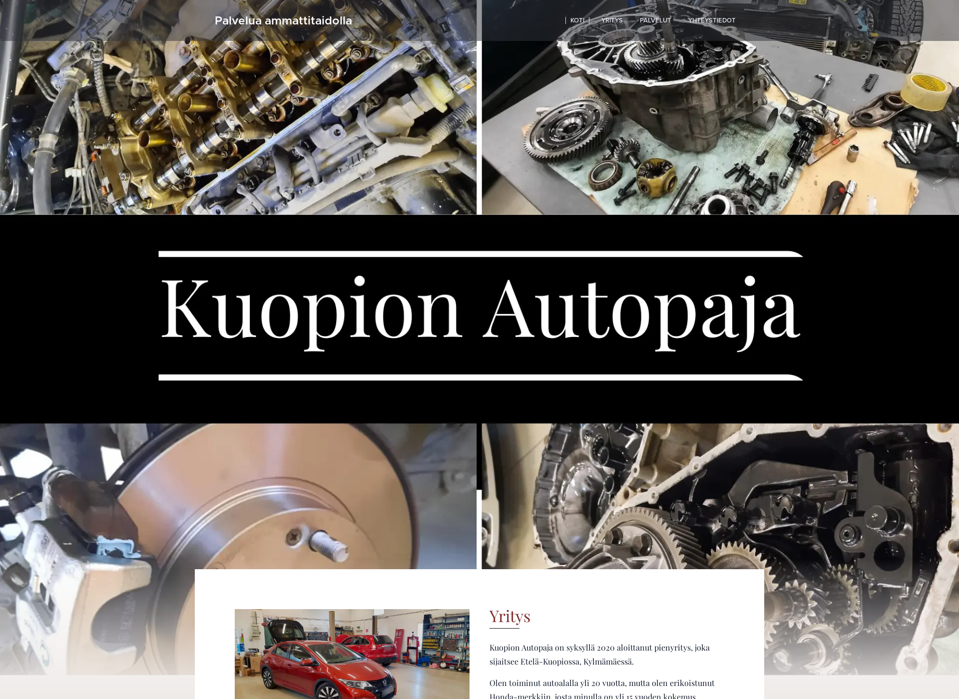 Skärmdump för kuopionautopaja.fi