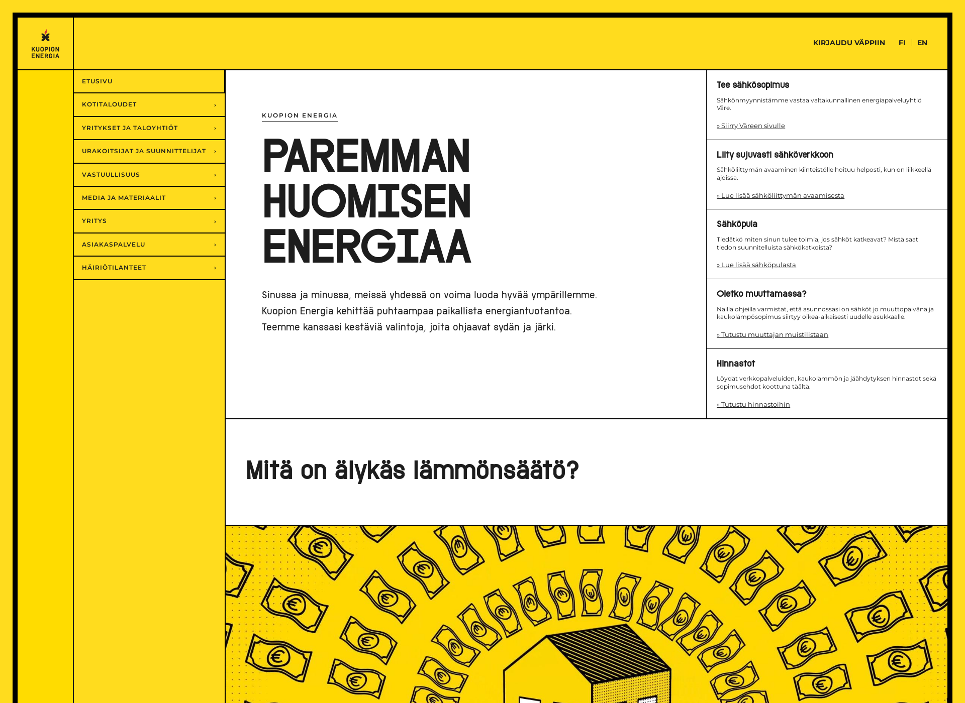 Skärmdump för kuopionenergia.fi