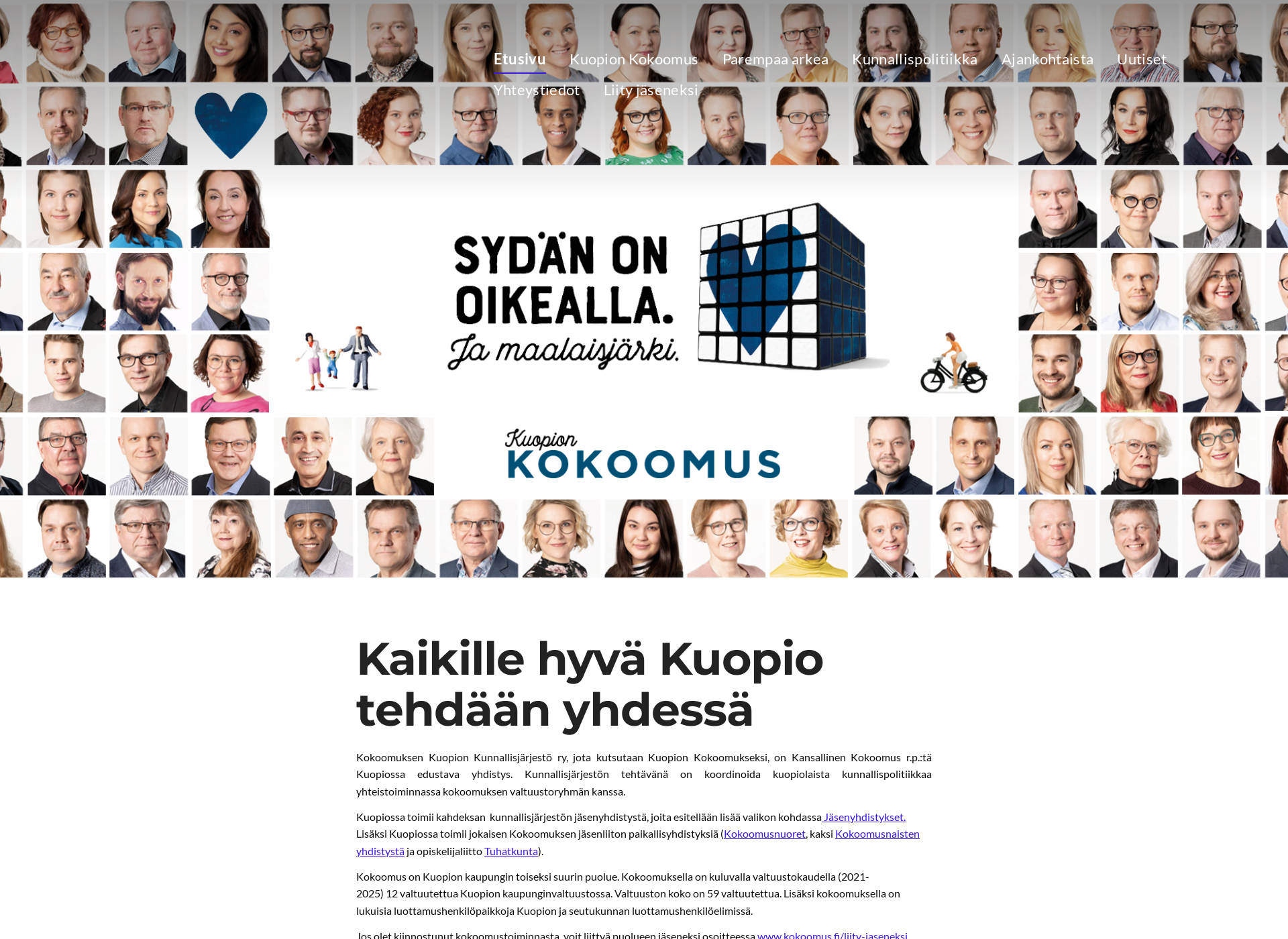 Skärmdump för kuopionkokoomus.fi