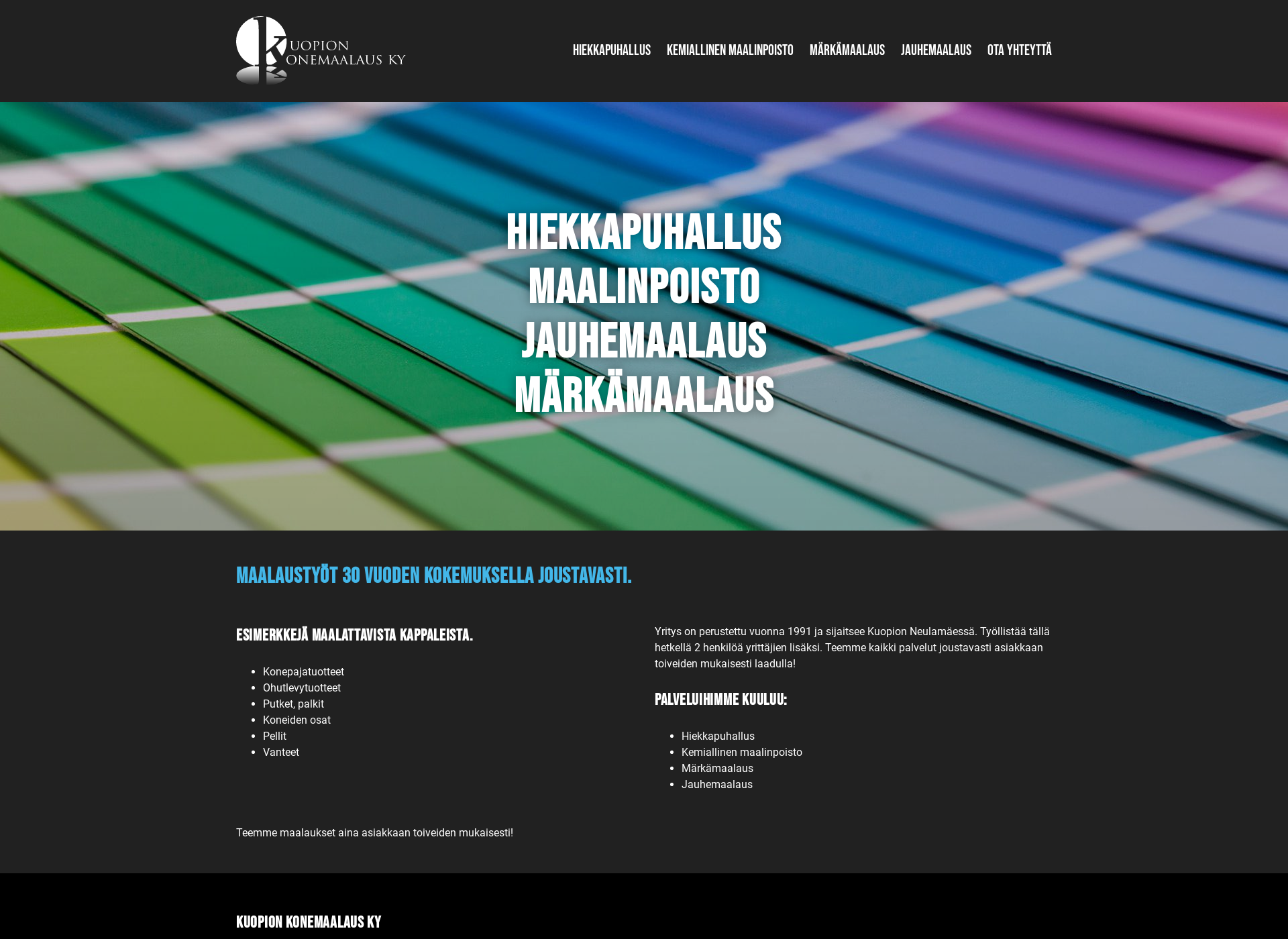 Screenshot for kuopionkonemaalaus.fi