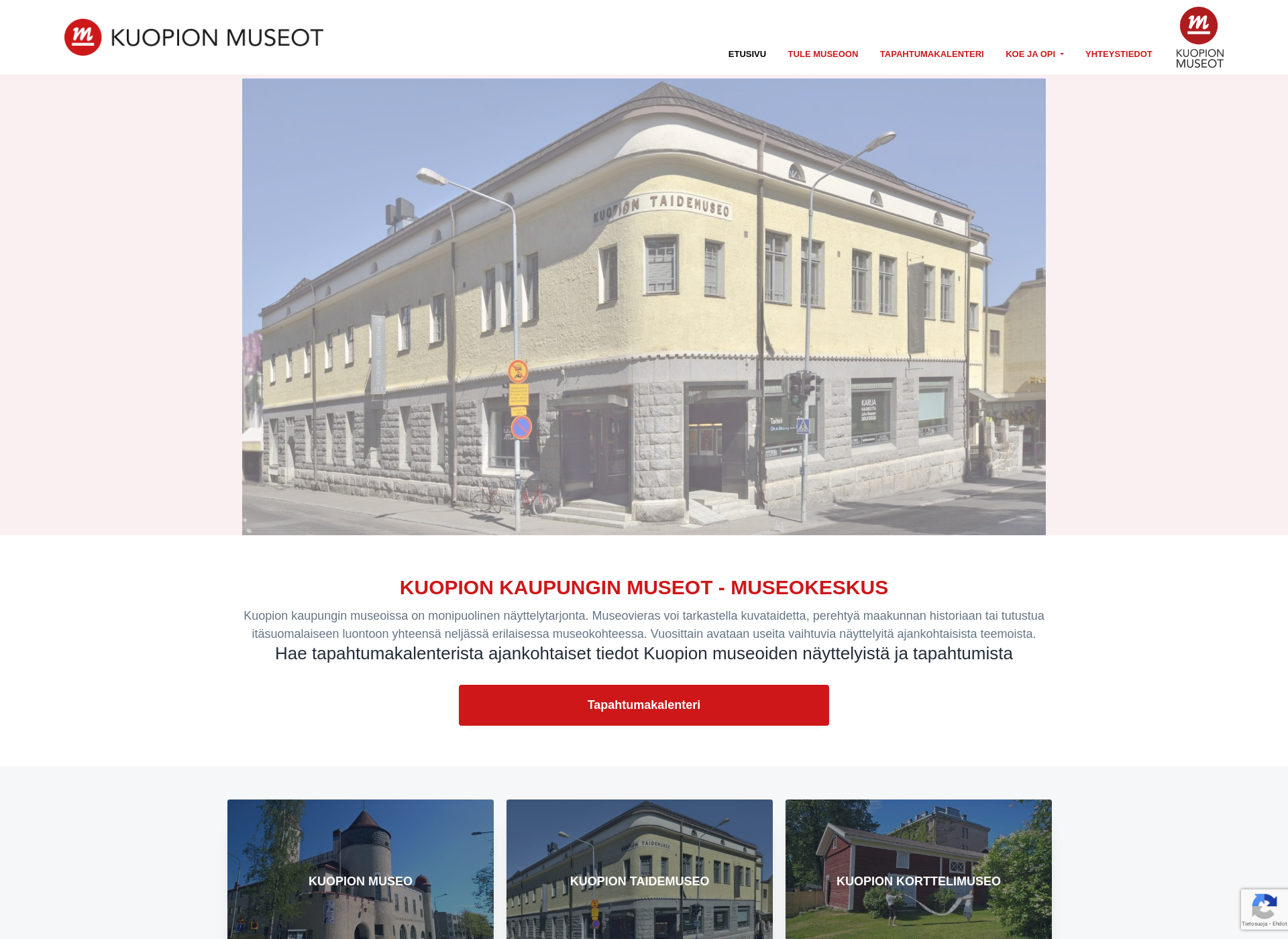 Screenshot for kuopionmuseot.fi