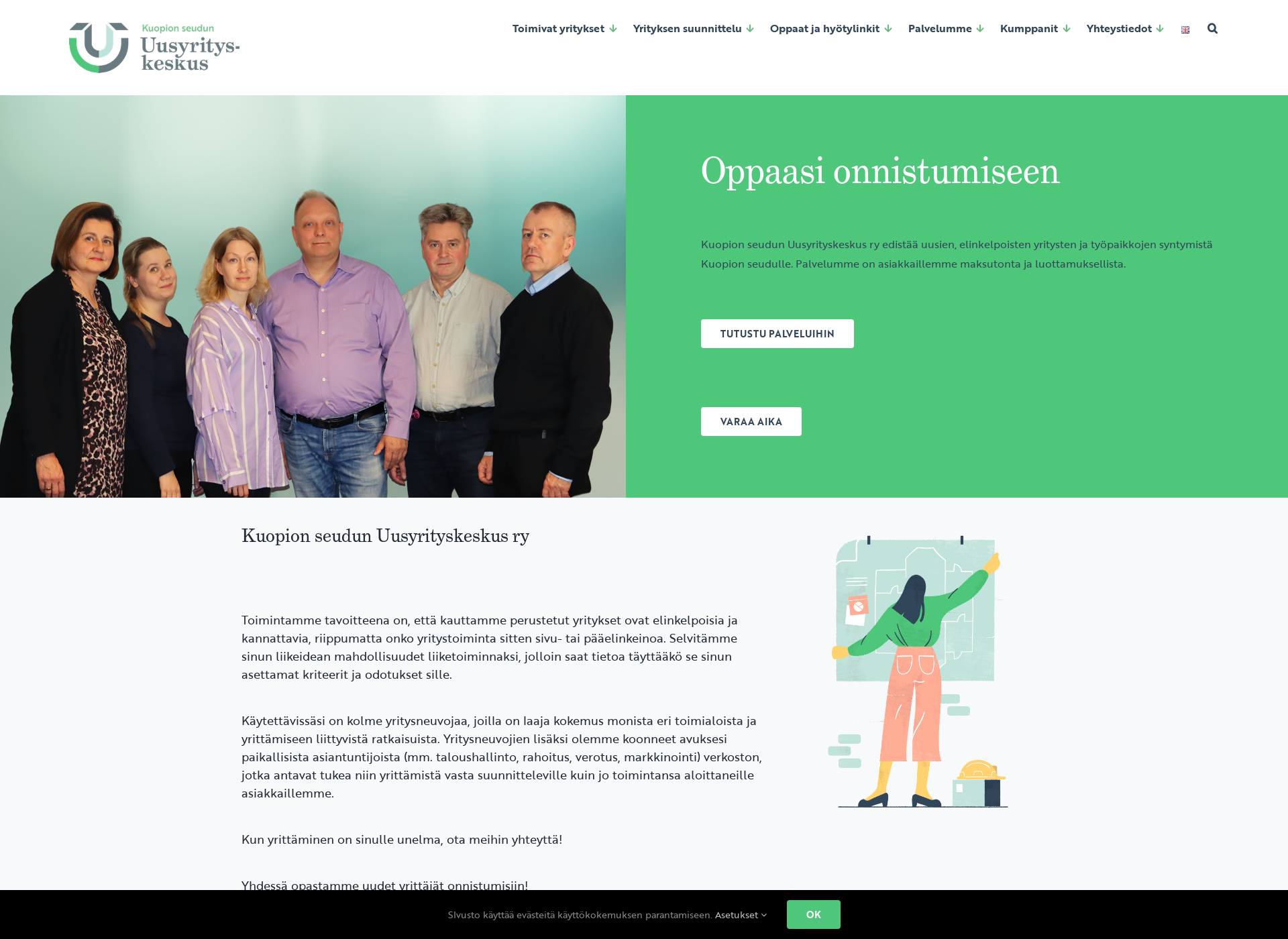 Screenshot for kuopionseudunuusyrityskeskus.fi
