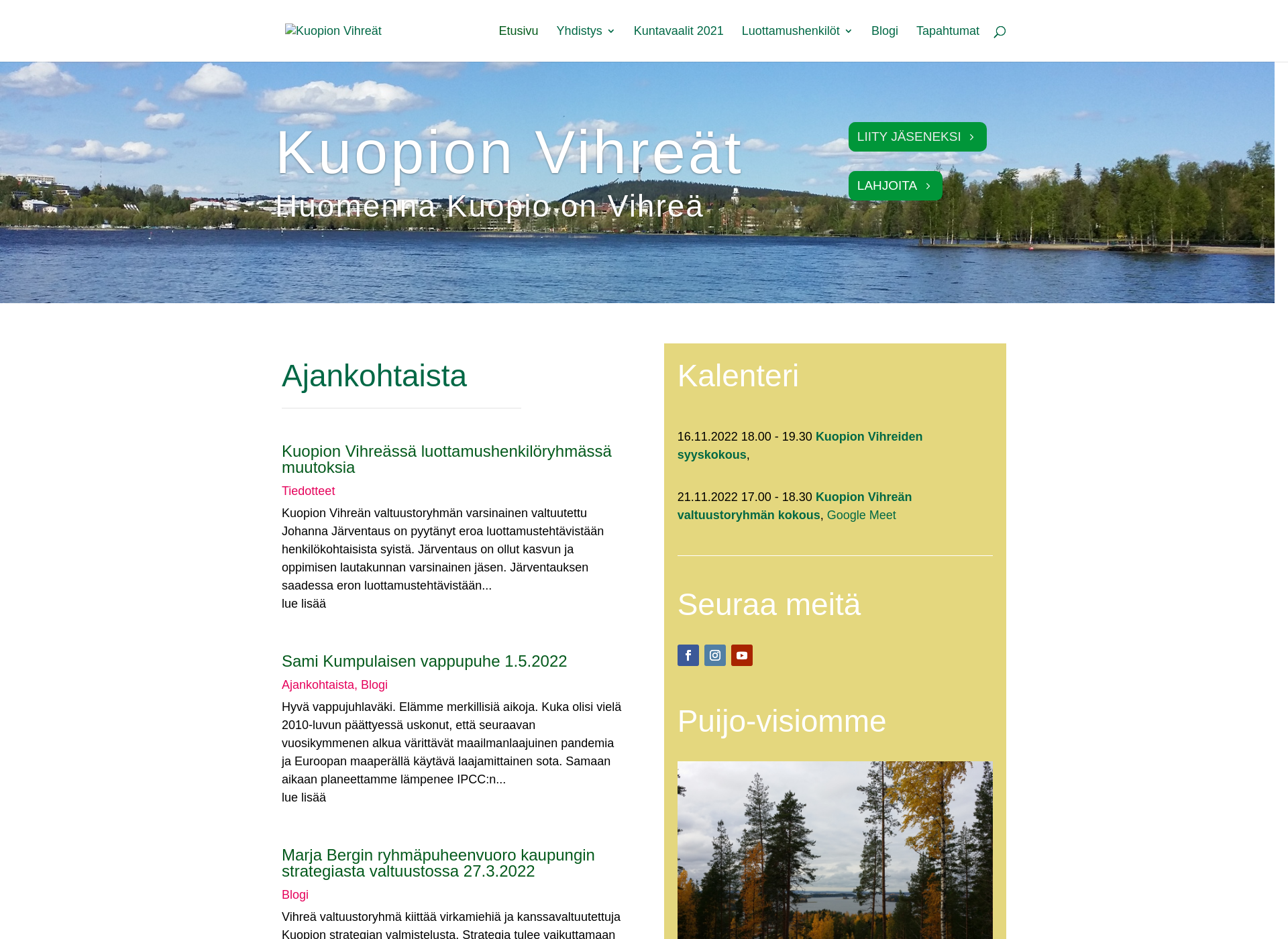 Screenshot for kuopionvihreat.fi