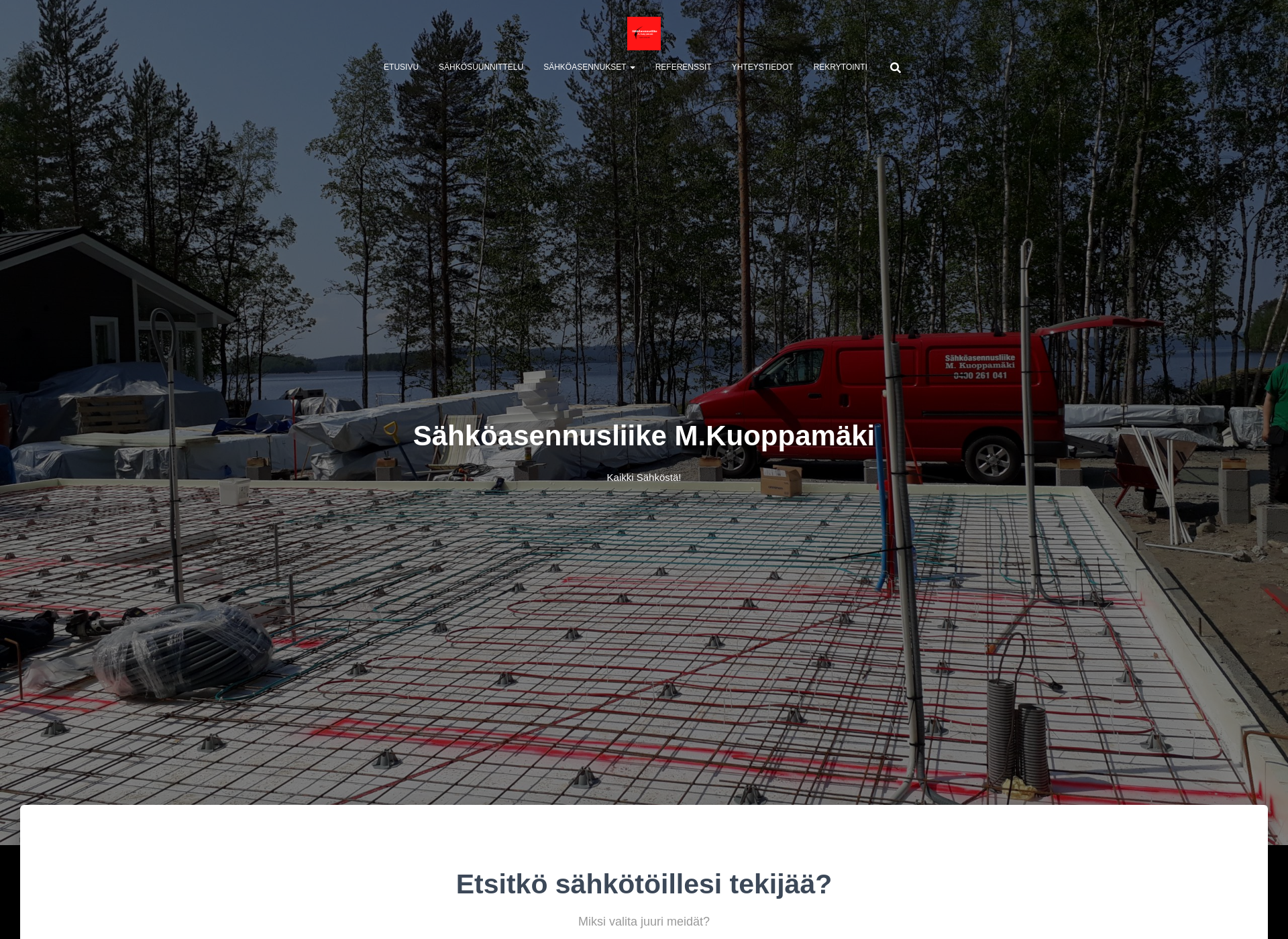 Skärmdump för kuoppasahko.fi