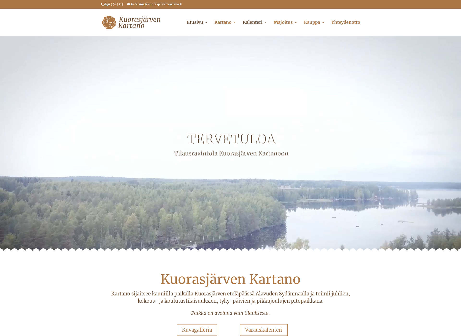 Screenshot for kuorasjärvenkartano.fi