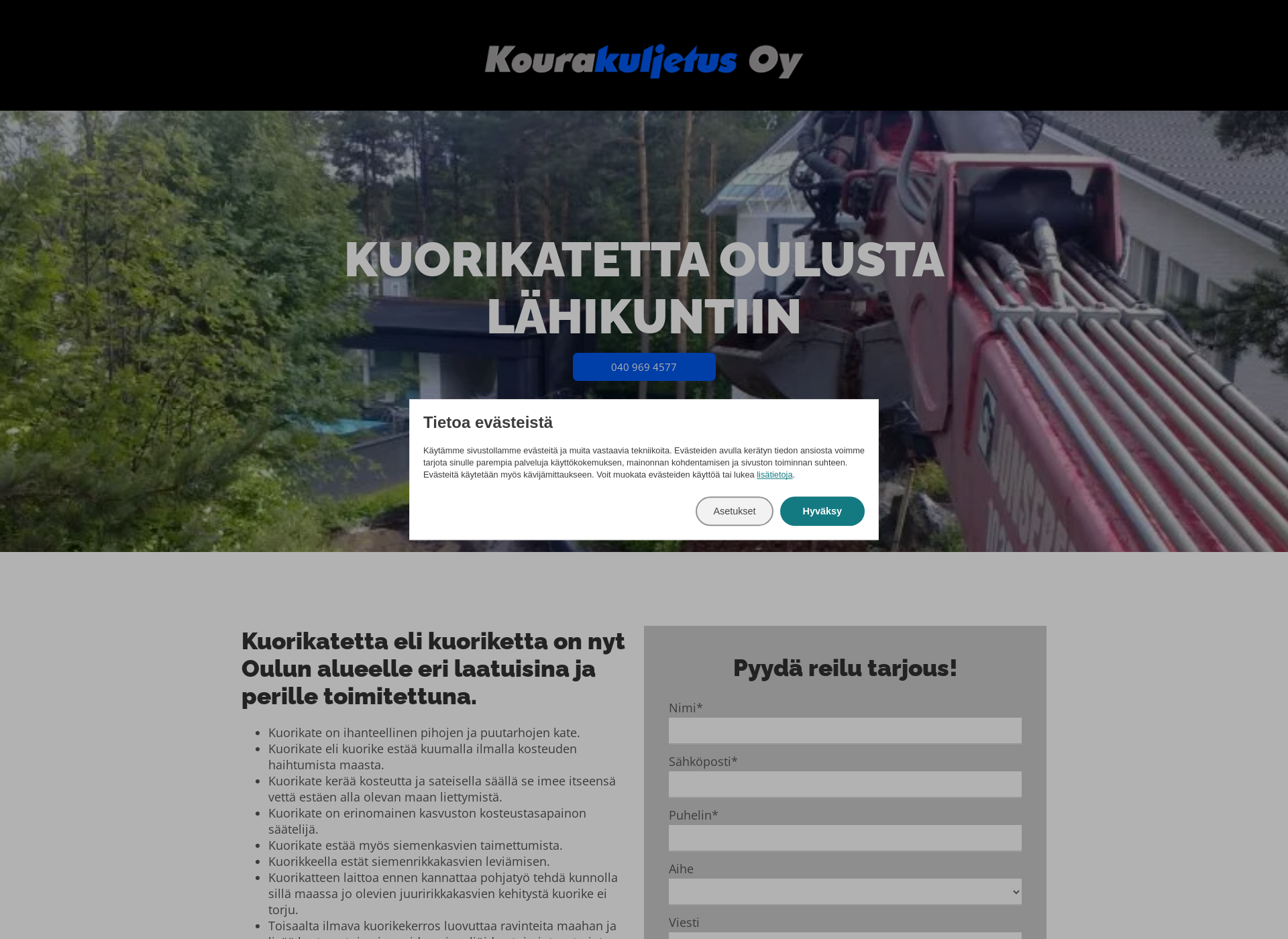 Skärmdump för kuorikateoulu.fi
