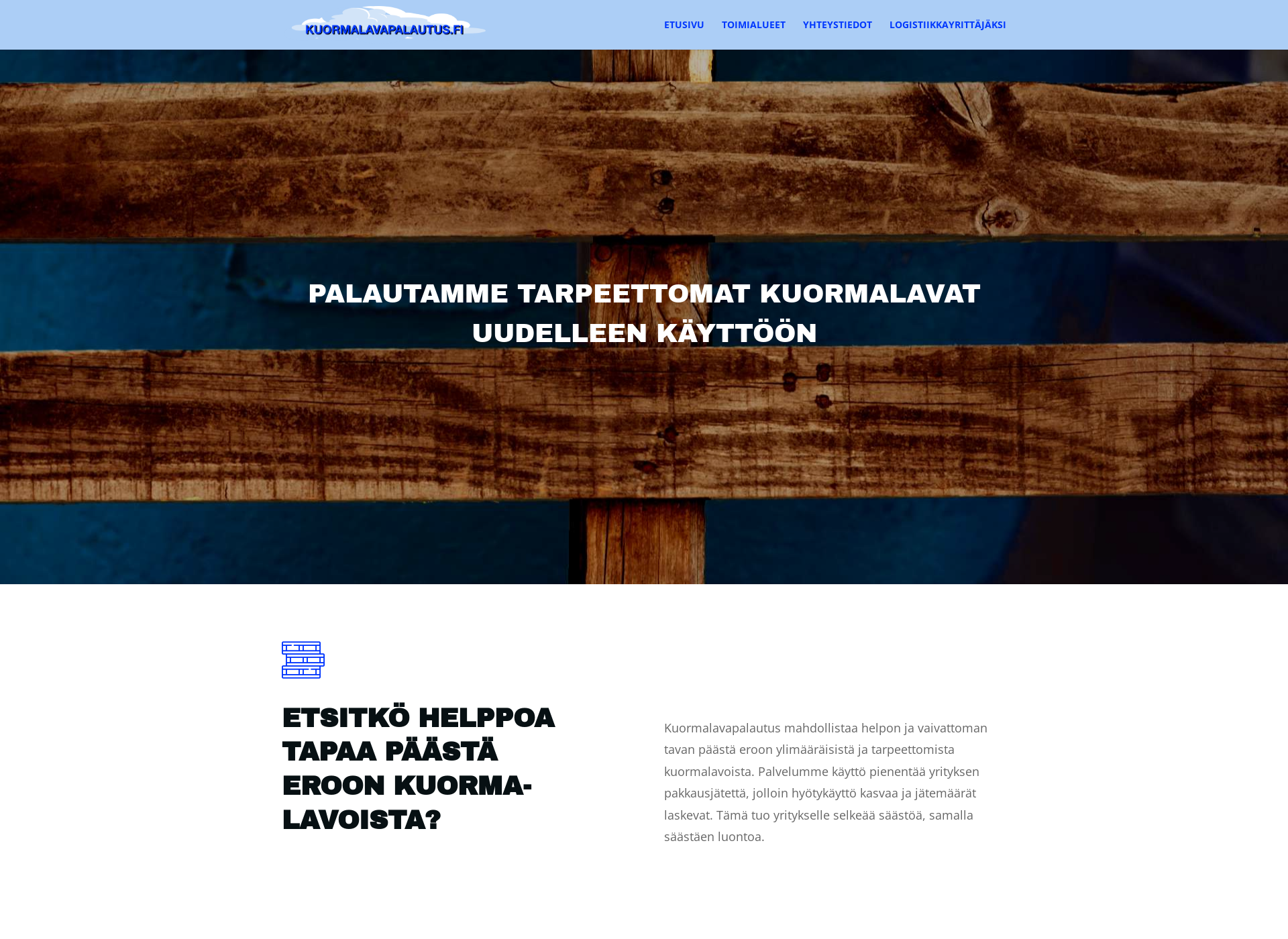 Screenshot for kuormalavapalautus.fi