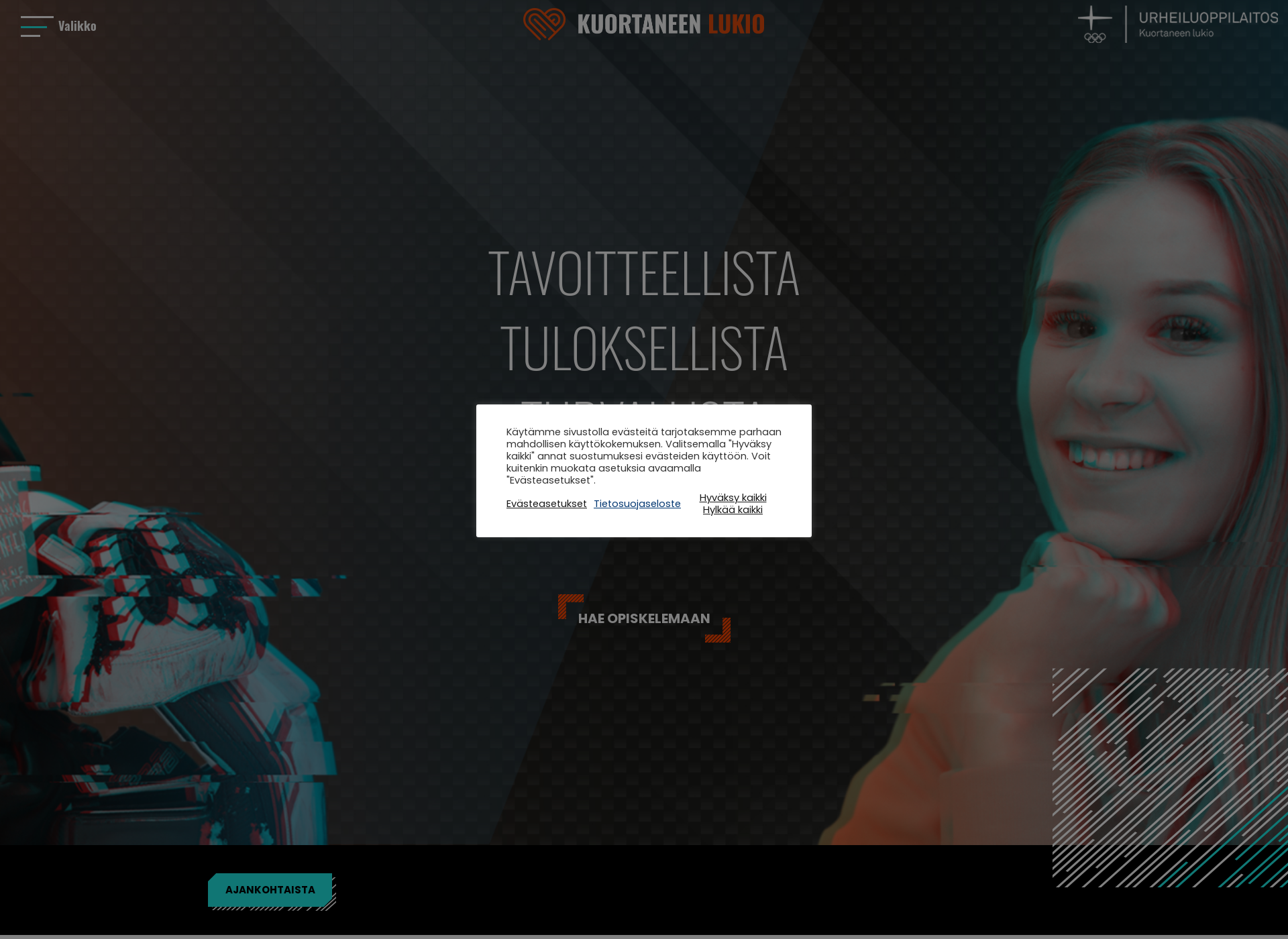 Skärmdump för kuortaneenlukio.fi