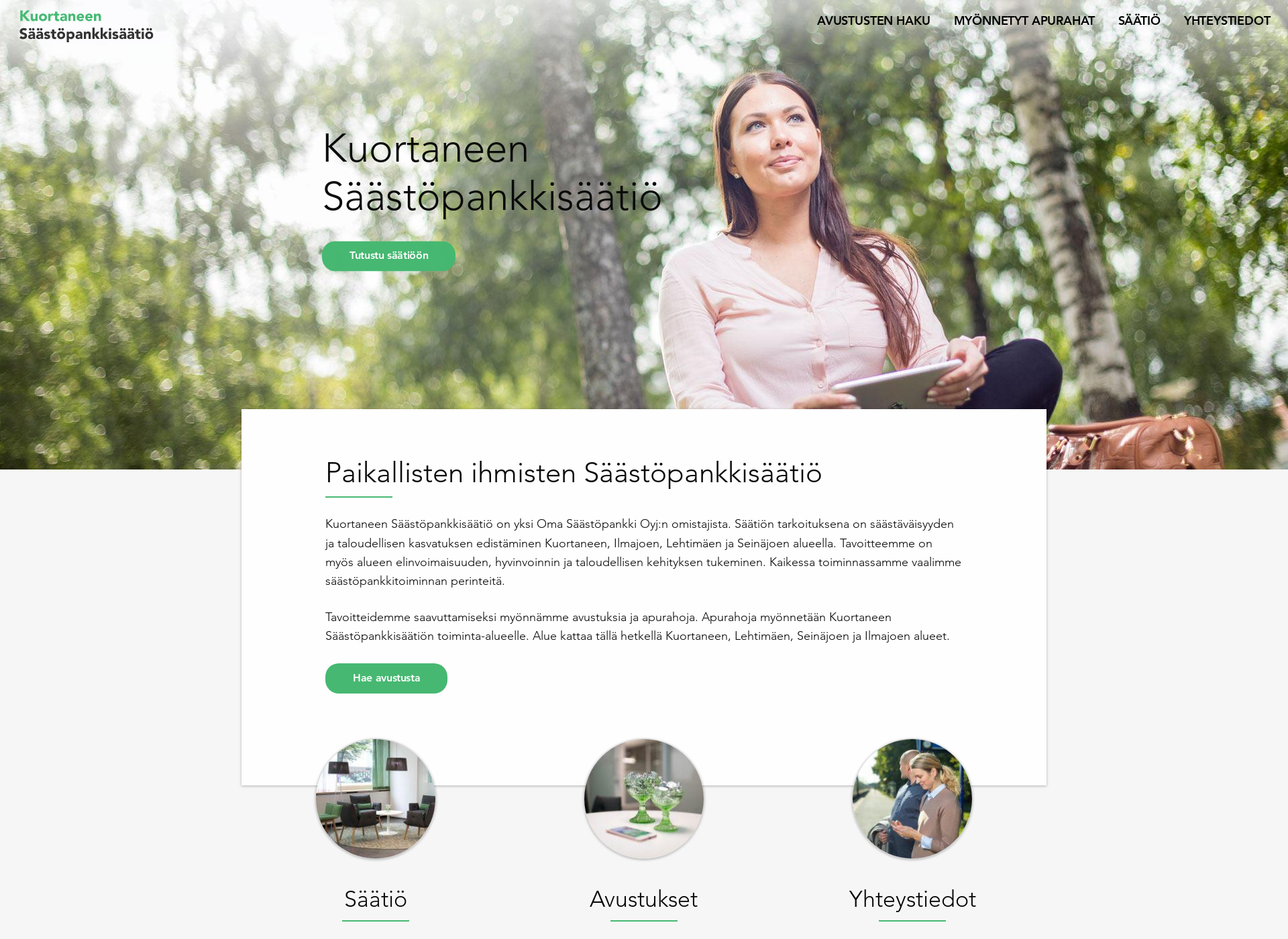 Skärmdump för kuortaneenspsaatio.fi