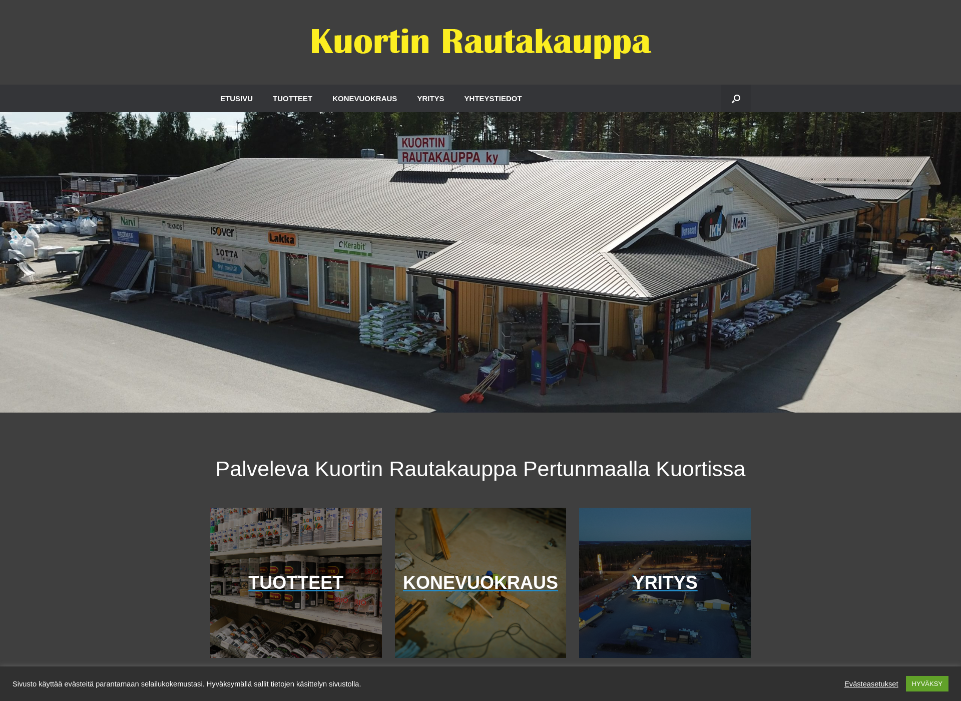 Screenshot for kuortinrautakauppa.fi