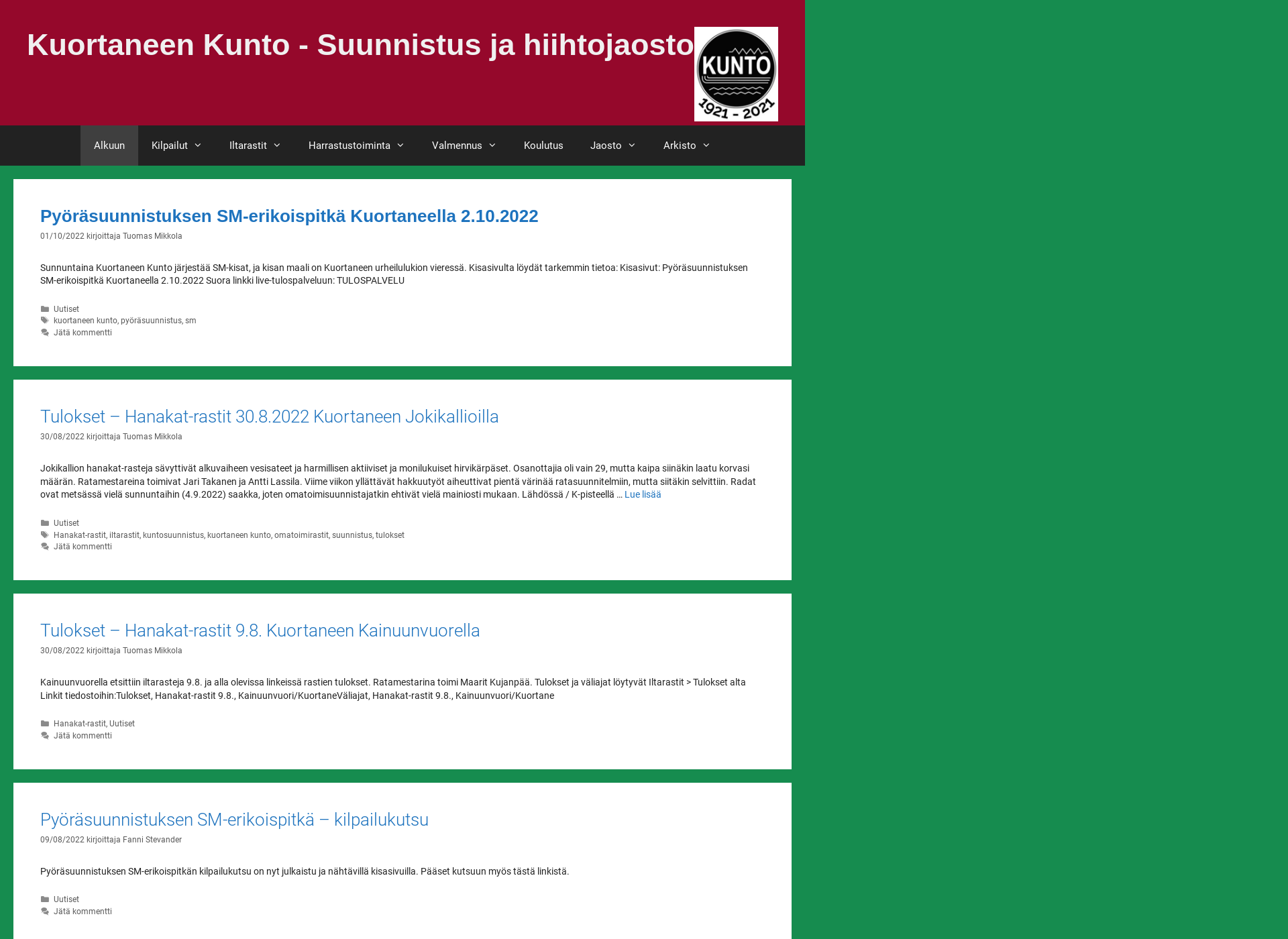 Skärmdump för kuortku.fi