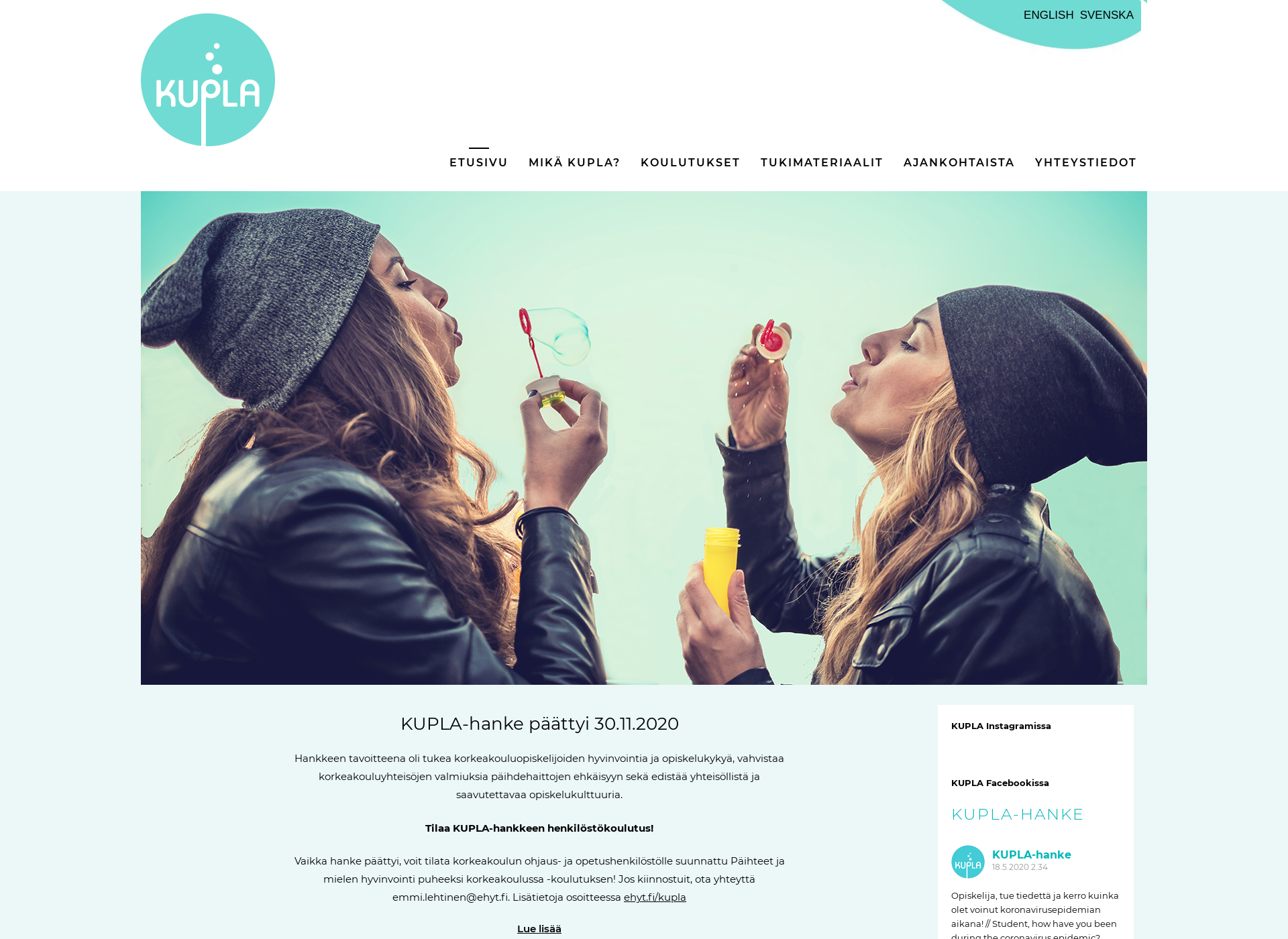 Screenshot for kupla-hanke.fi