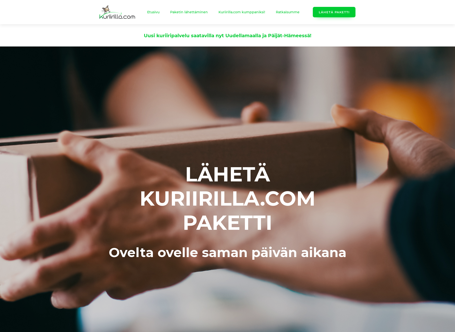 Skärmdump för kuriirilla.fi