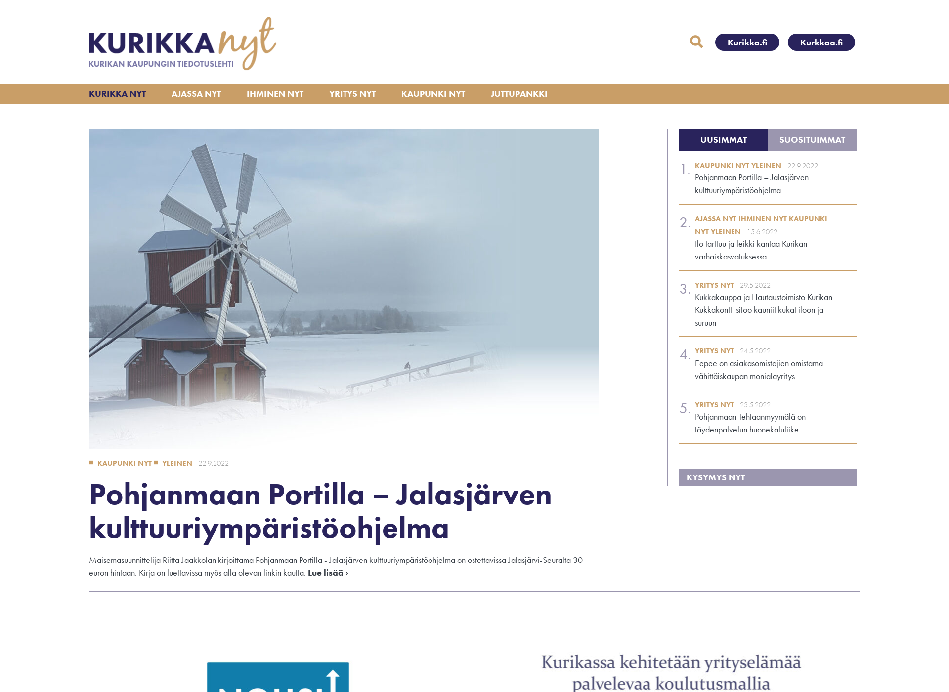 Screenshot for kurikkanyt.fi
