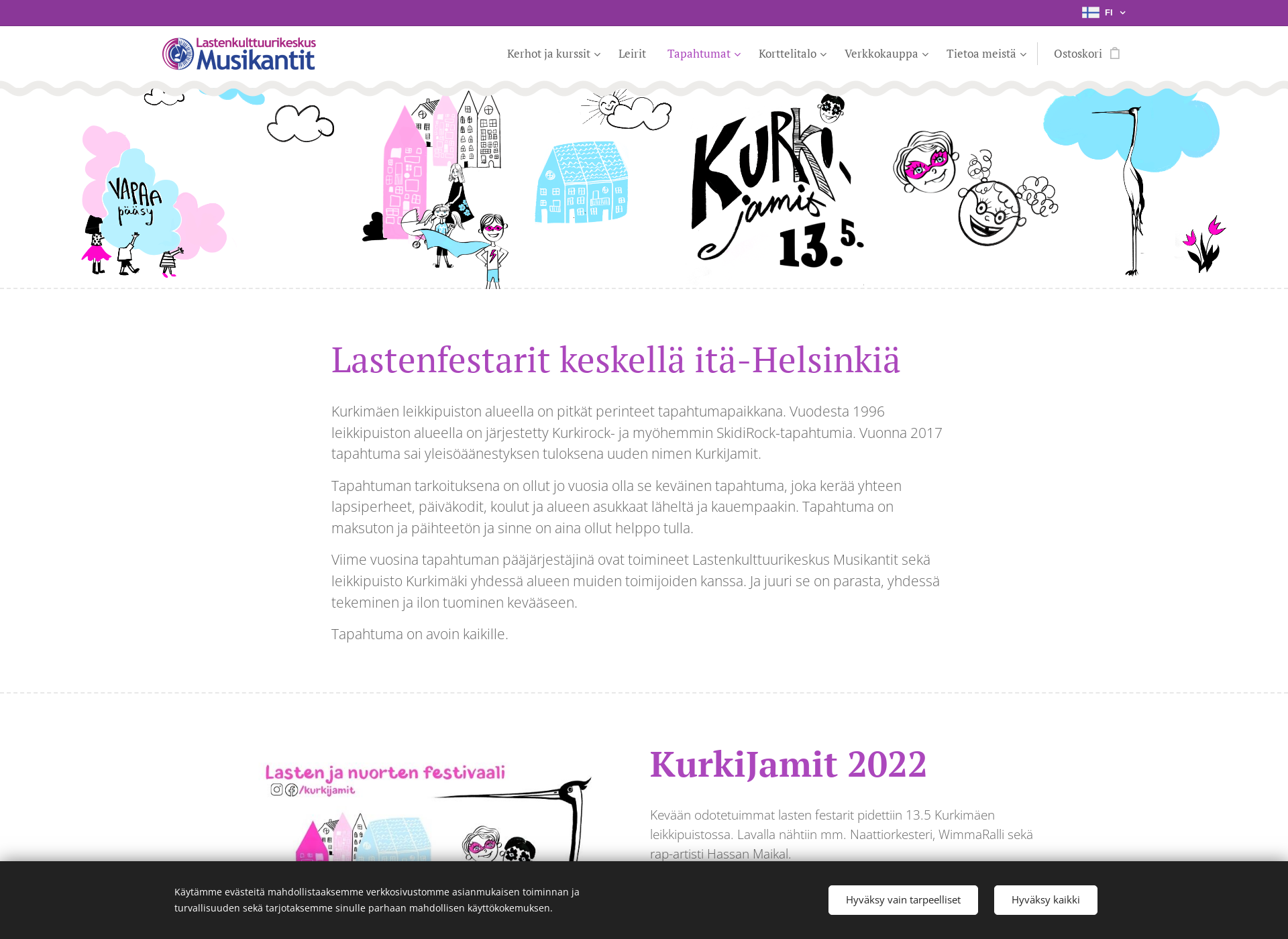 Skärmdump för kurkijamit.fi