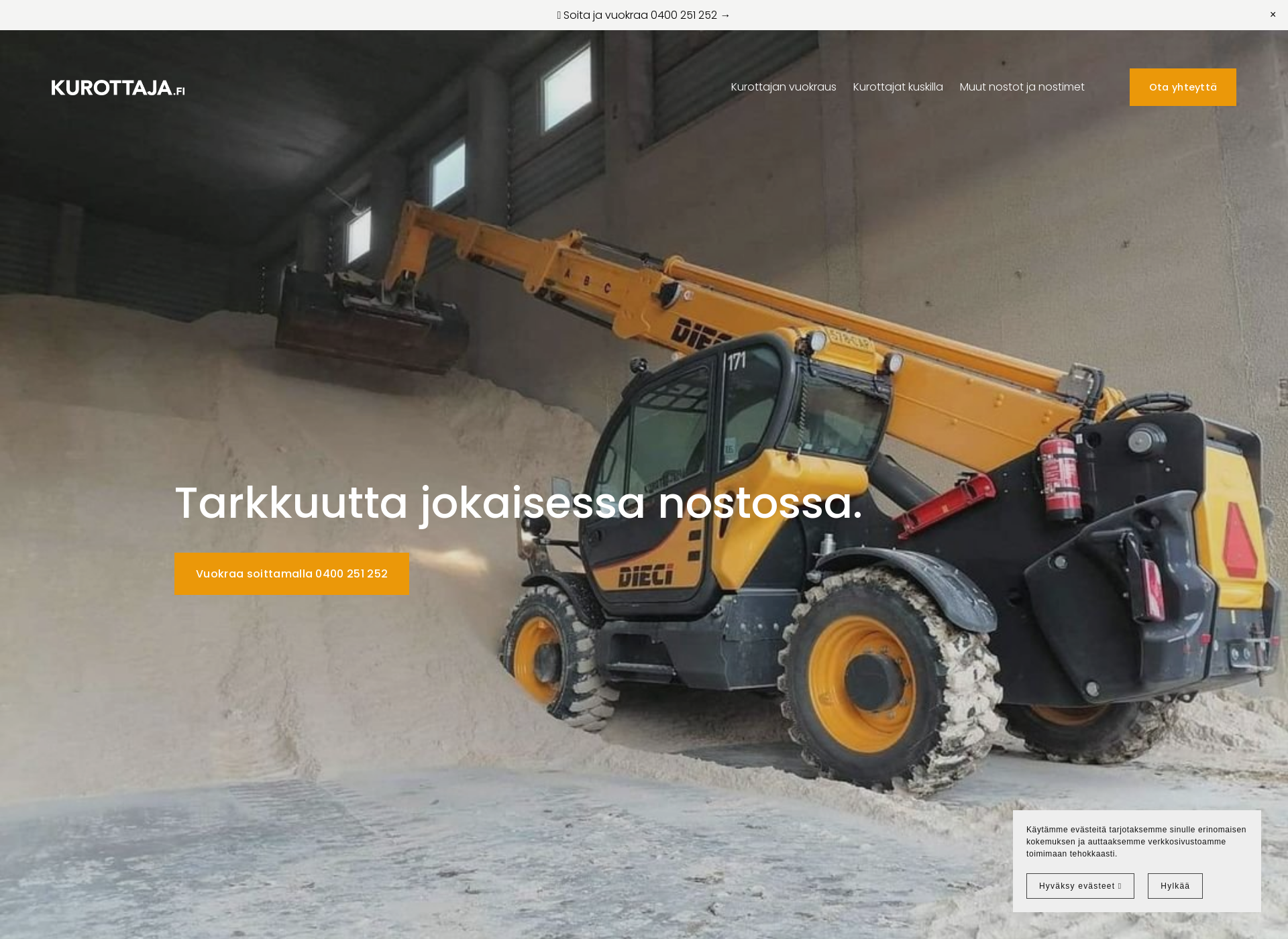 Skärmdump för kurottaja.fi