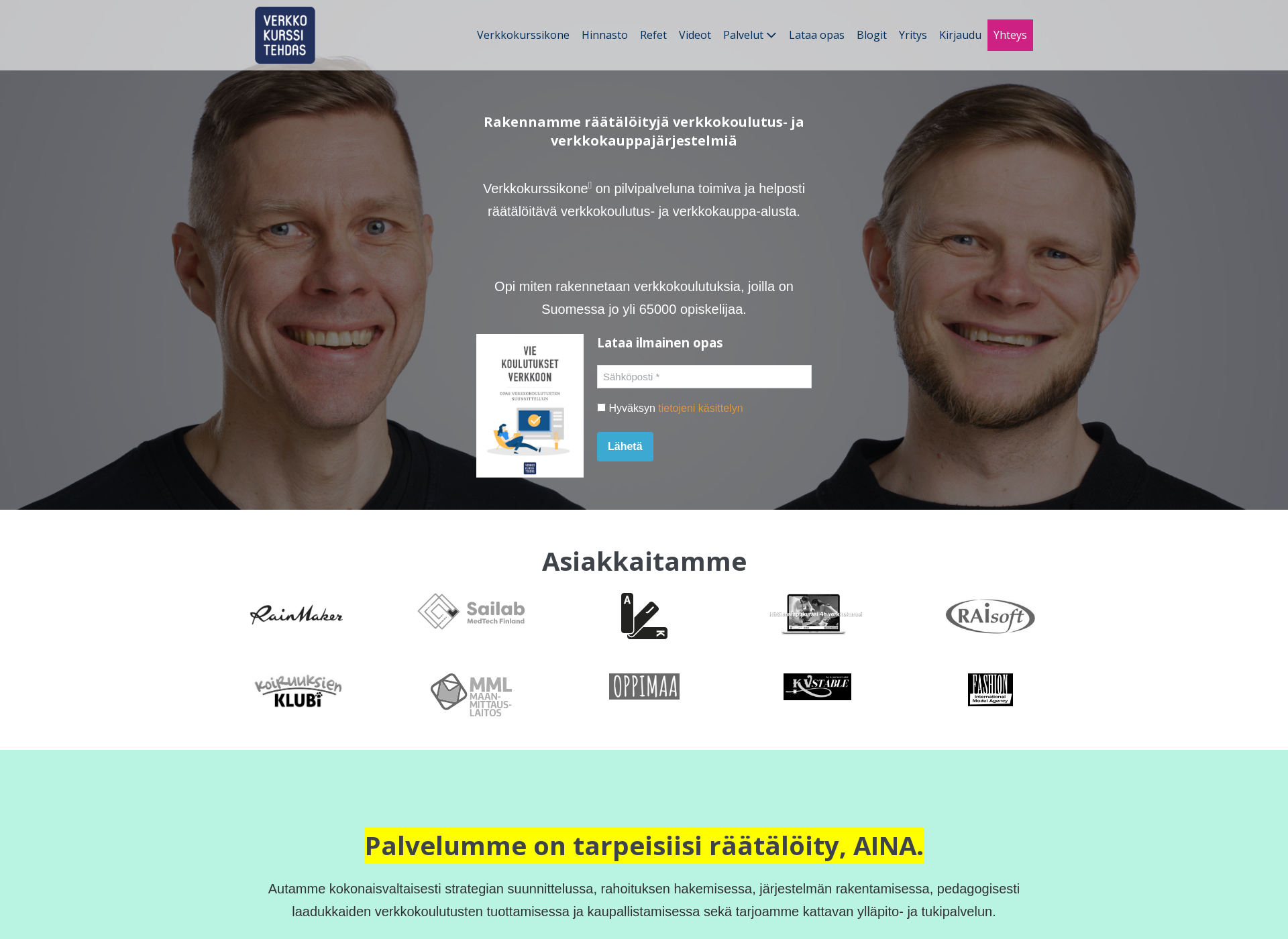 Screenshot for kurssikone.fi