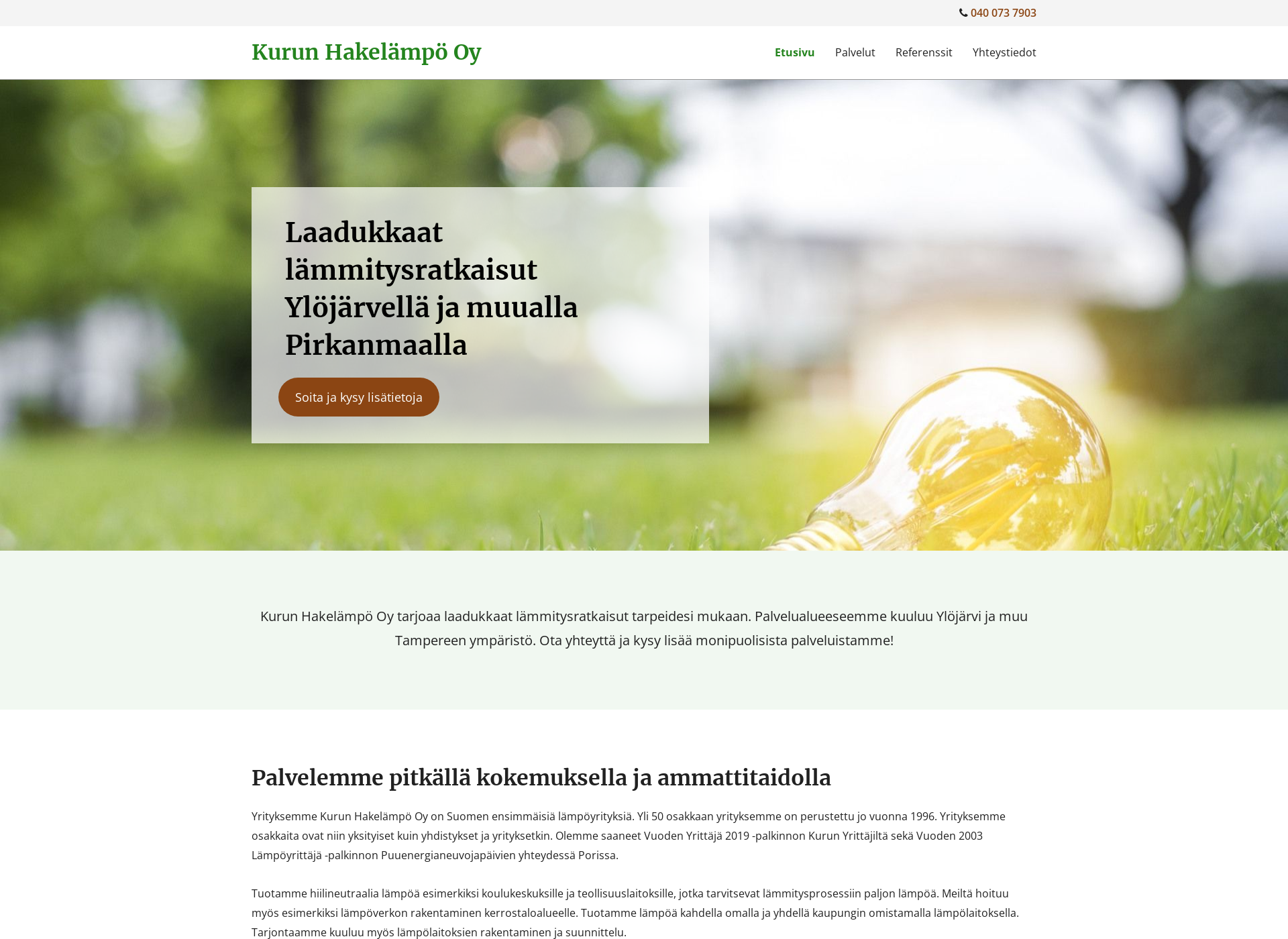 Näyttökuva kurunhakelampo.fi