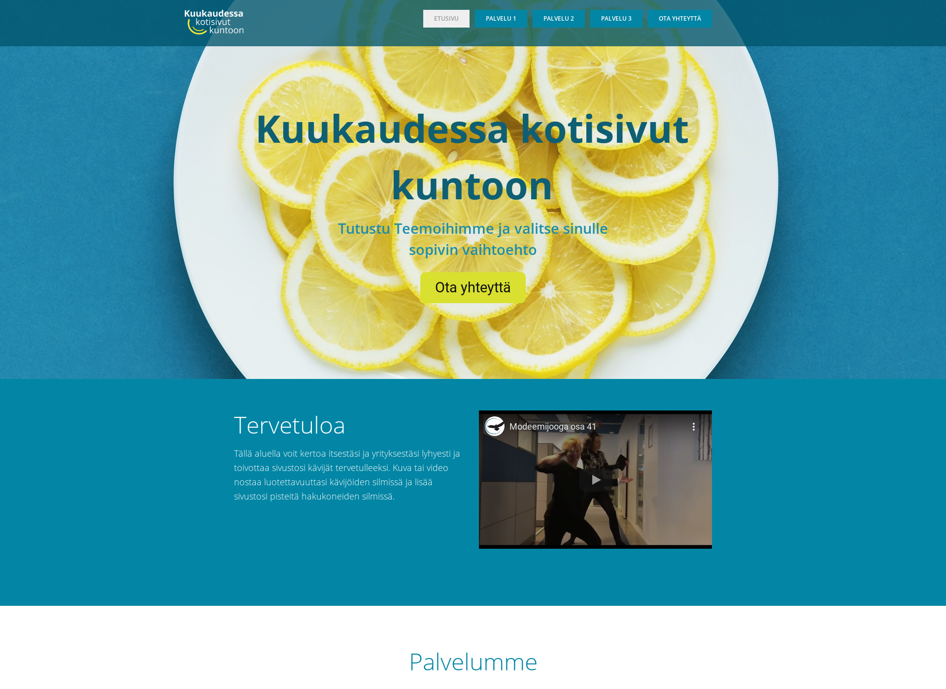 Screenshot for kuukaudessakotisivutkuntoon-teema5.fi