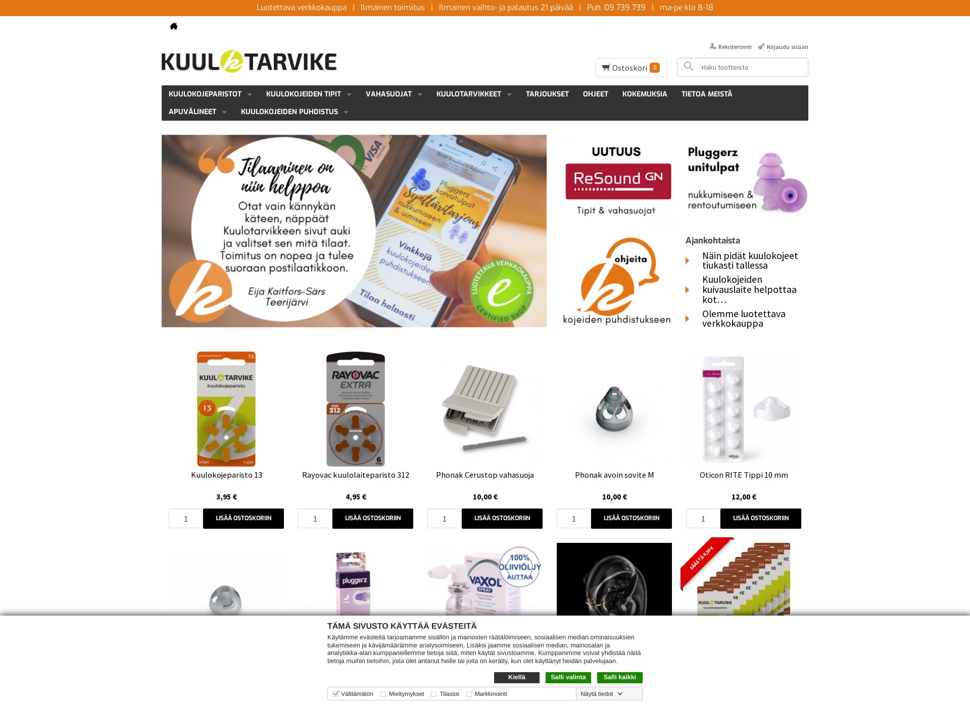 Screenshot for kuulotarvike.fi