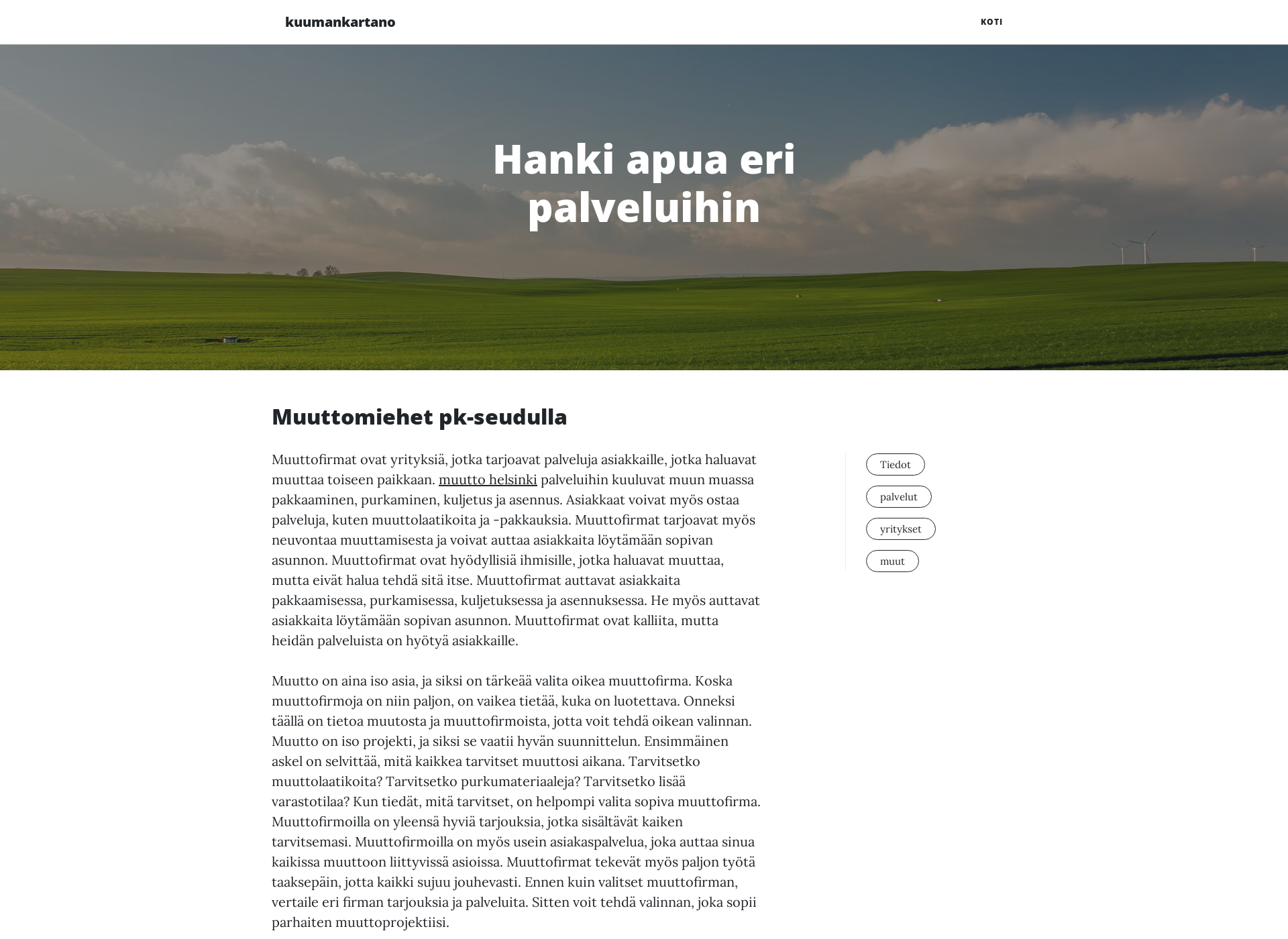 Screenshot for kuumankartano.fi