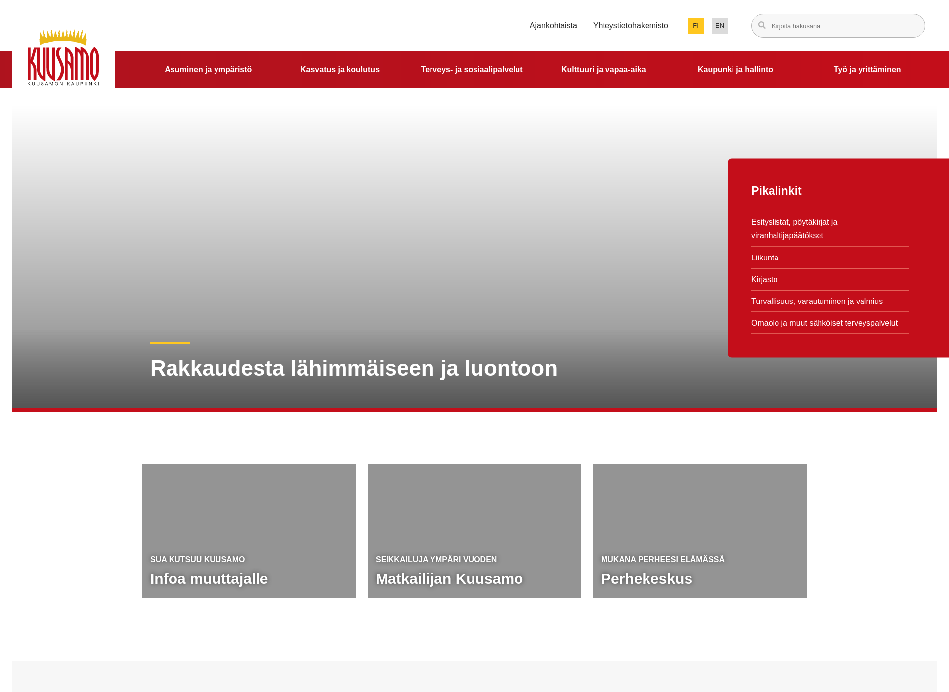 Screenshot for kuusamo.fi