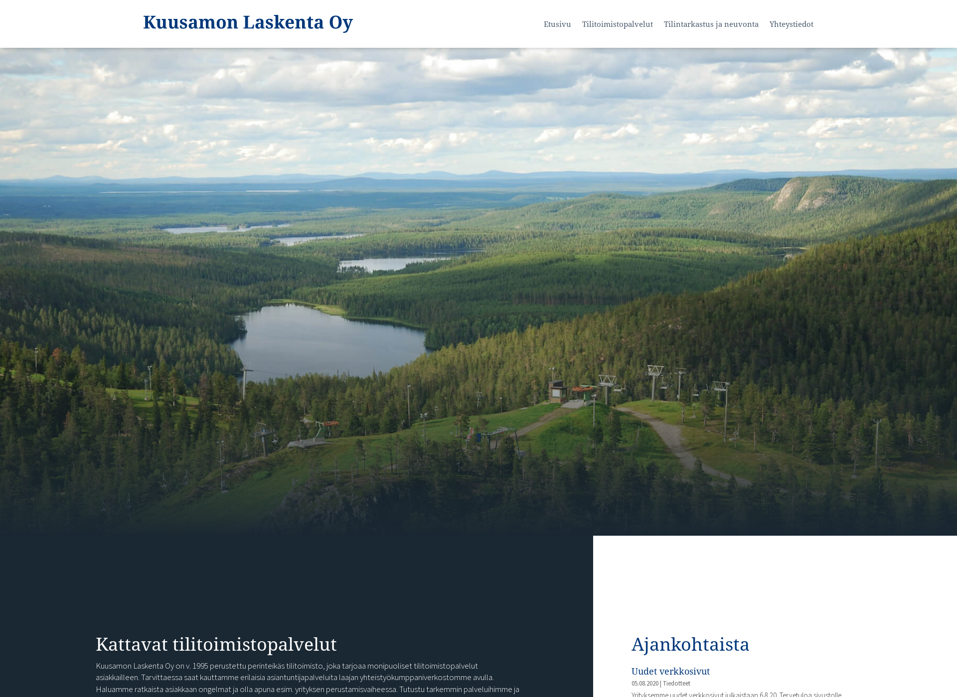 Skärmdump för kuusamonlaskenta.fi