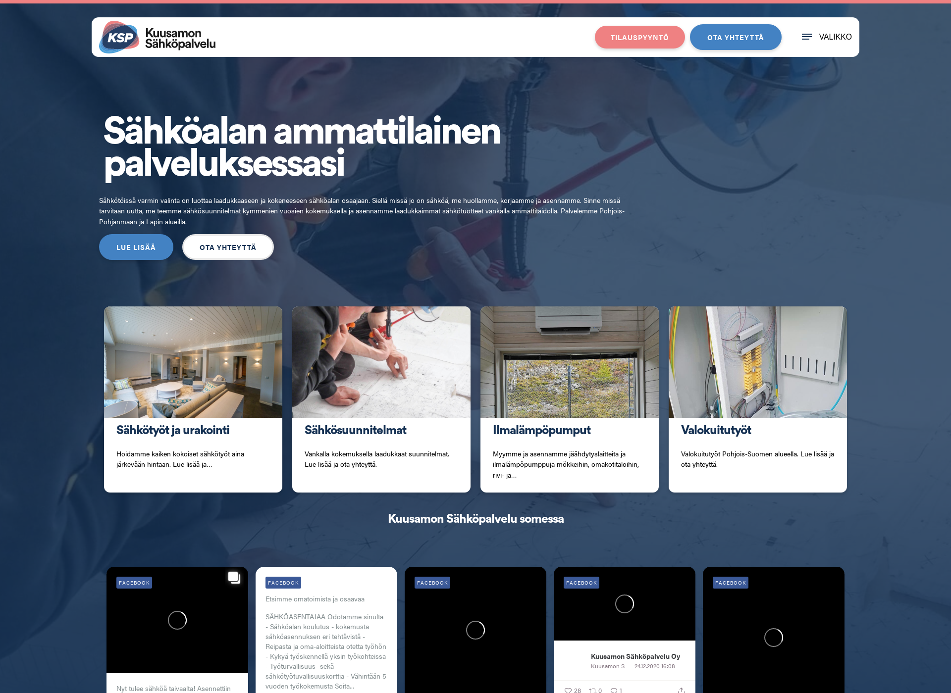 Screenshot for kuusamonsahkopalvelu.fi