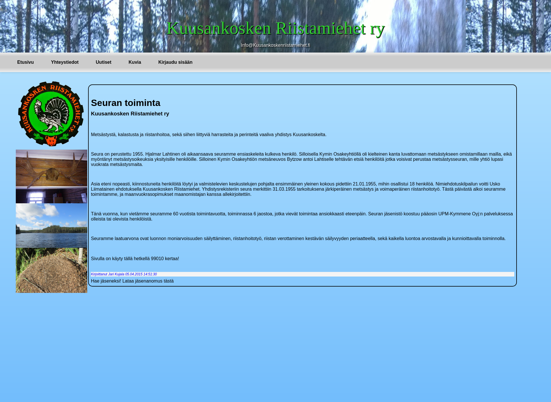 Screenshot for kuusankoskenriistamiehet.fi