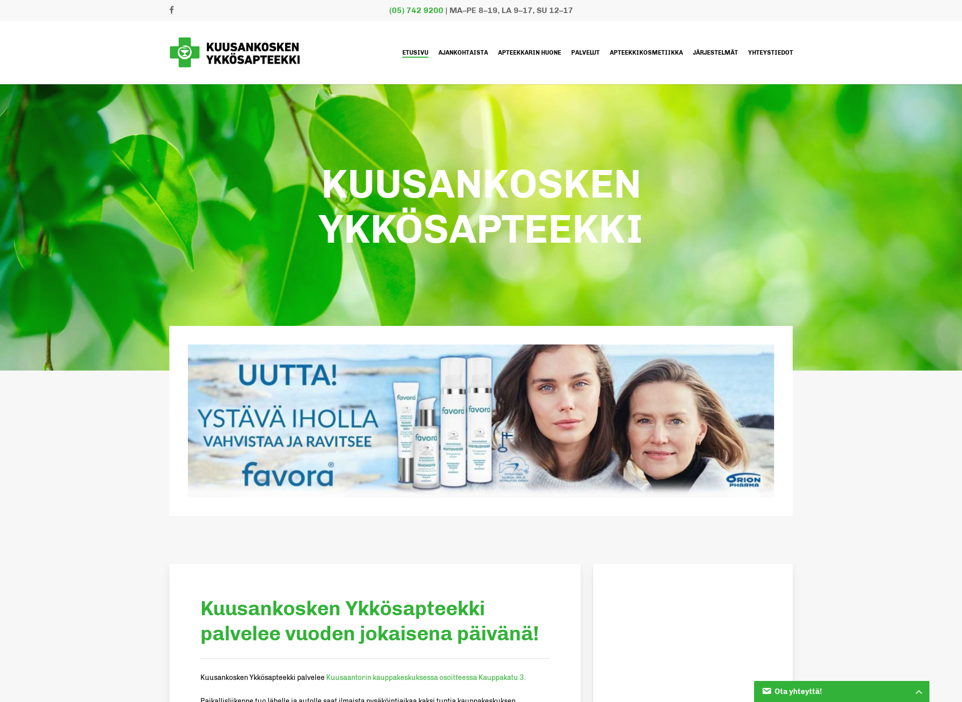 Screenshot for kuusankoskenykkosapteekki.fi