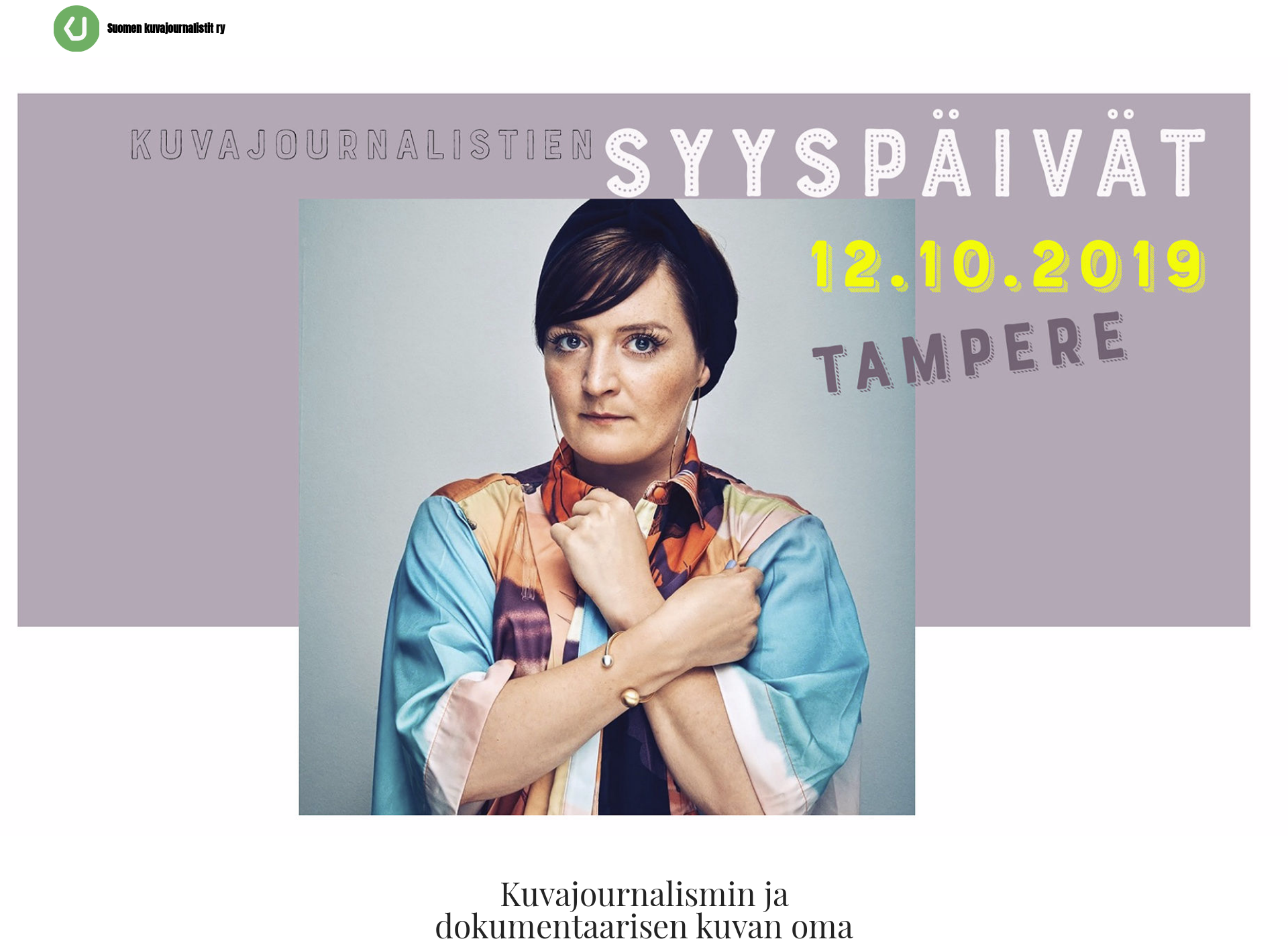 Screenshot for kuvajournalistiensyyspaivat.fi