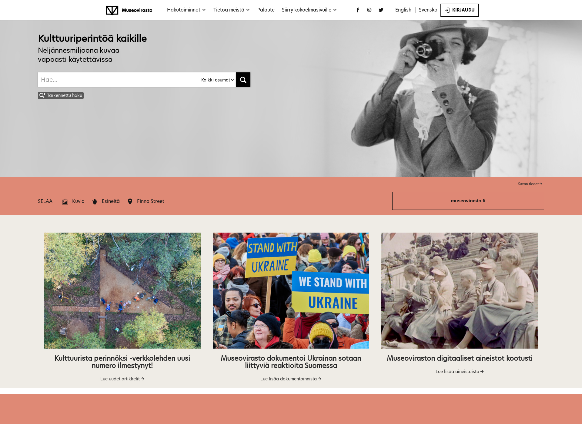 Screenshot for kuvakokoelmat.fi