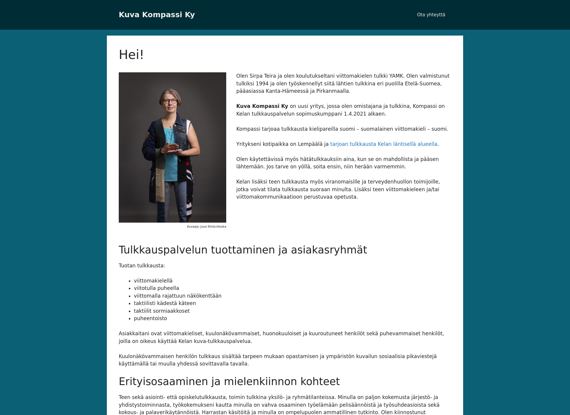 Skärmdump för kuvakompassi.fi