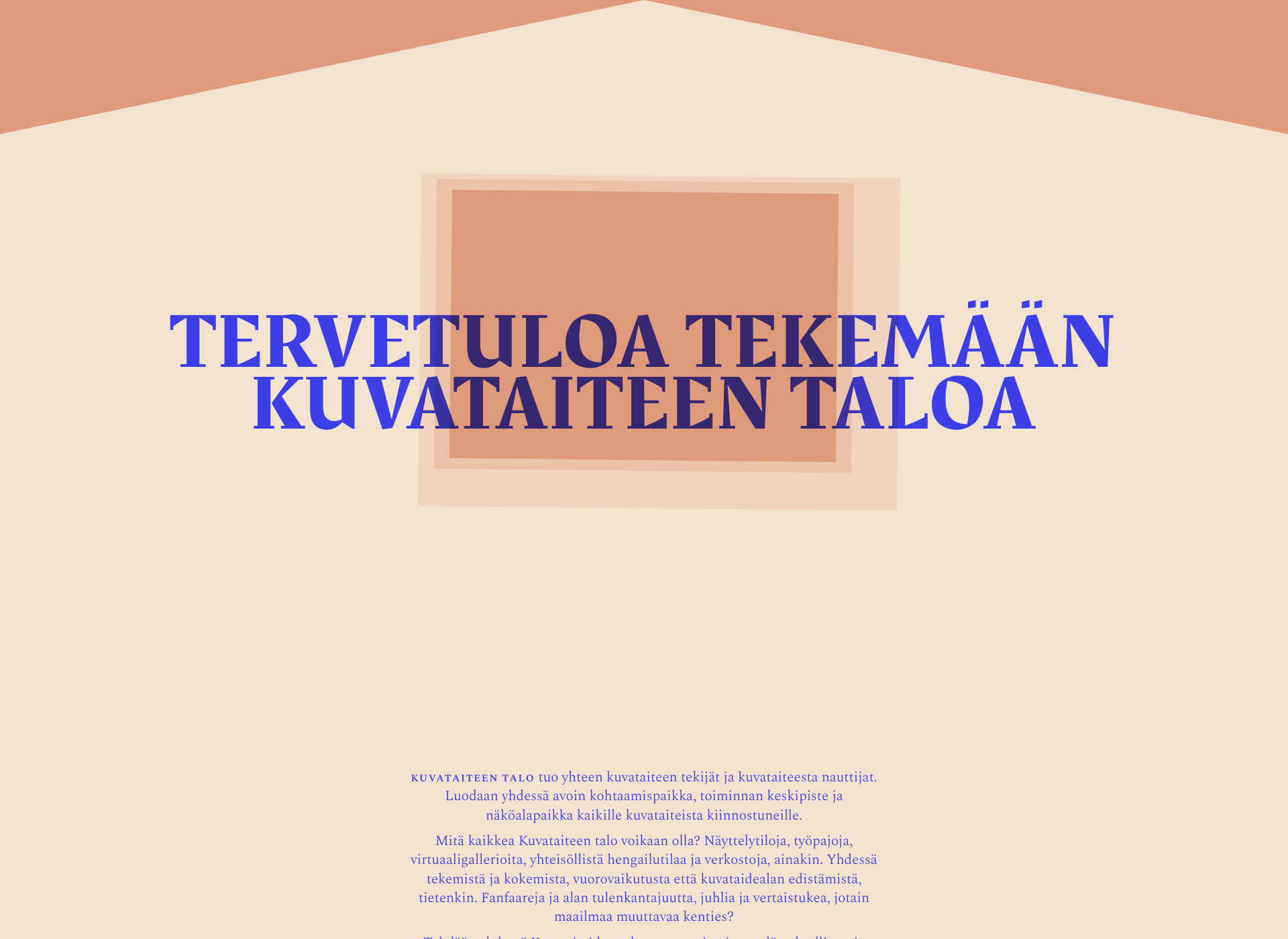 Skärmdump för kuvataiteentalo.fi