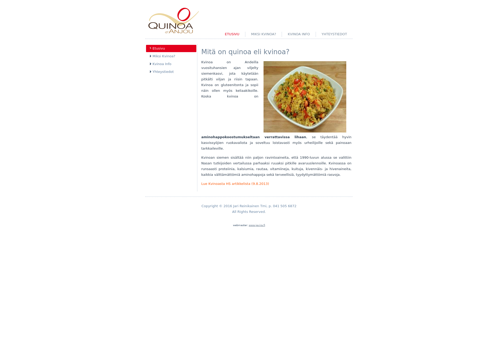Screenshot for kvinoa.fi