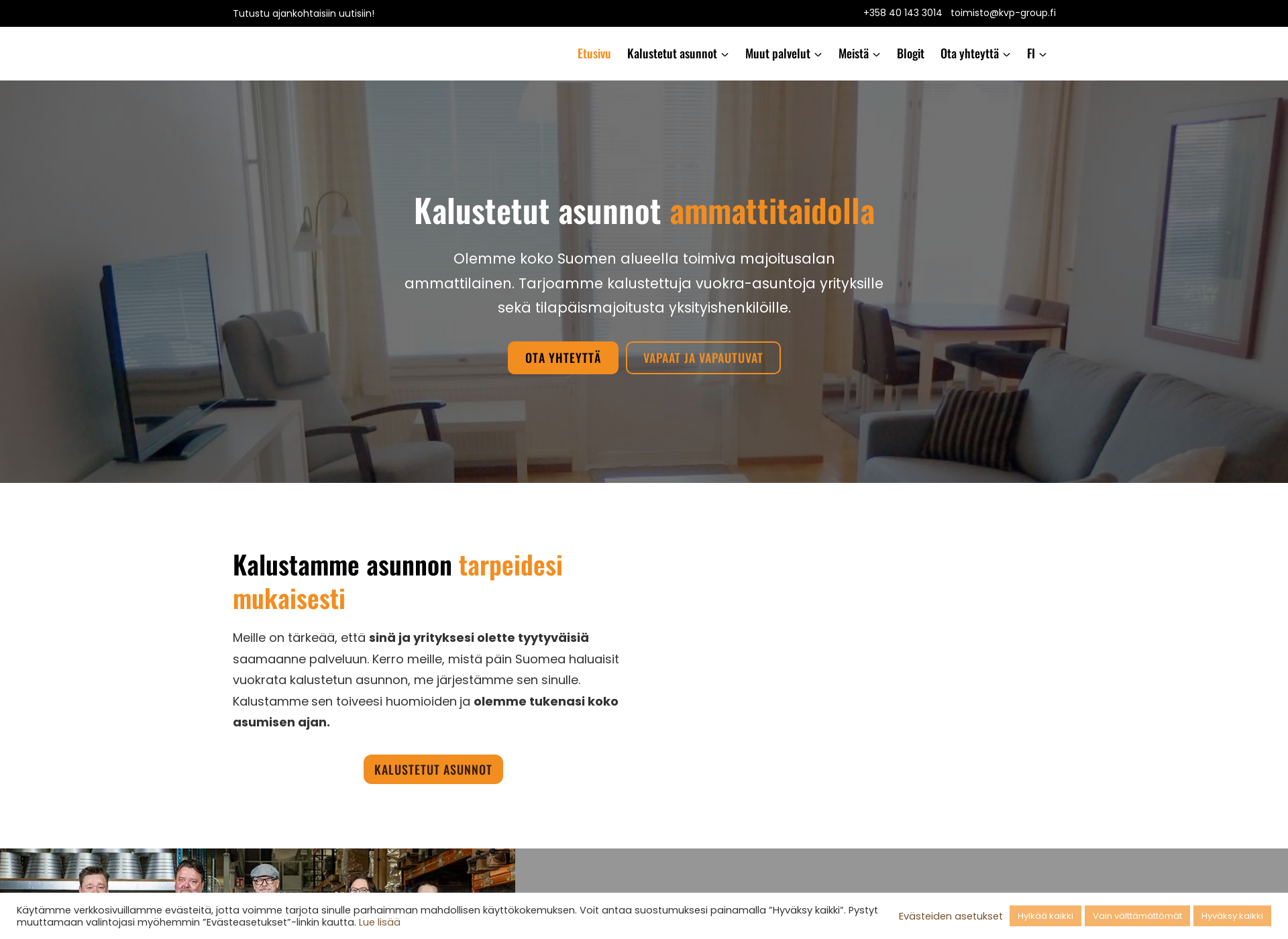 Skärmdump för kvp-group.fi