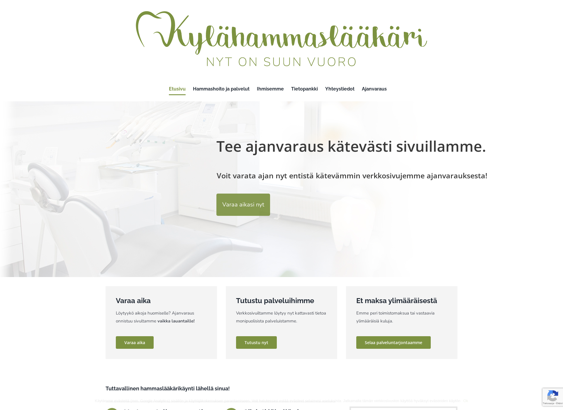 Skärmdump för kylahammaslaakari.fi