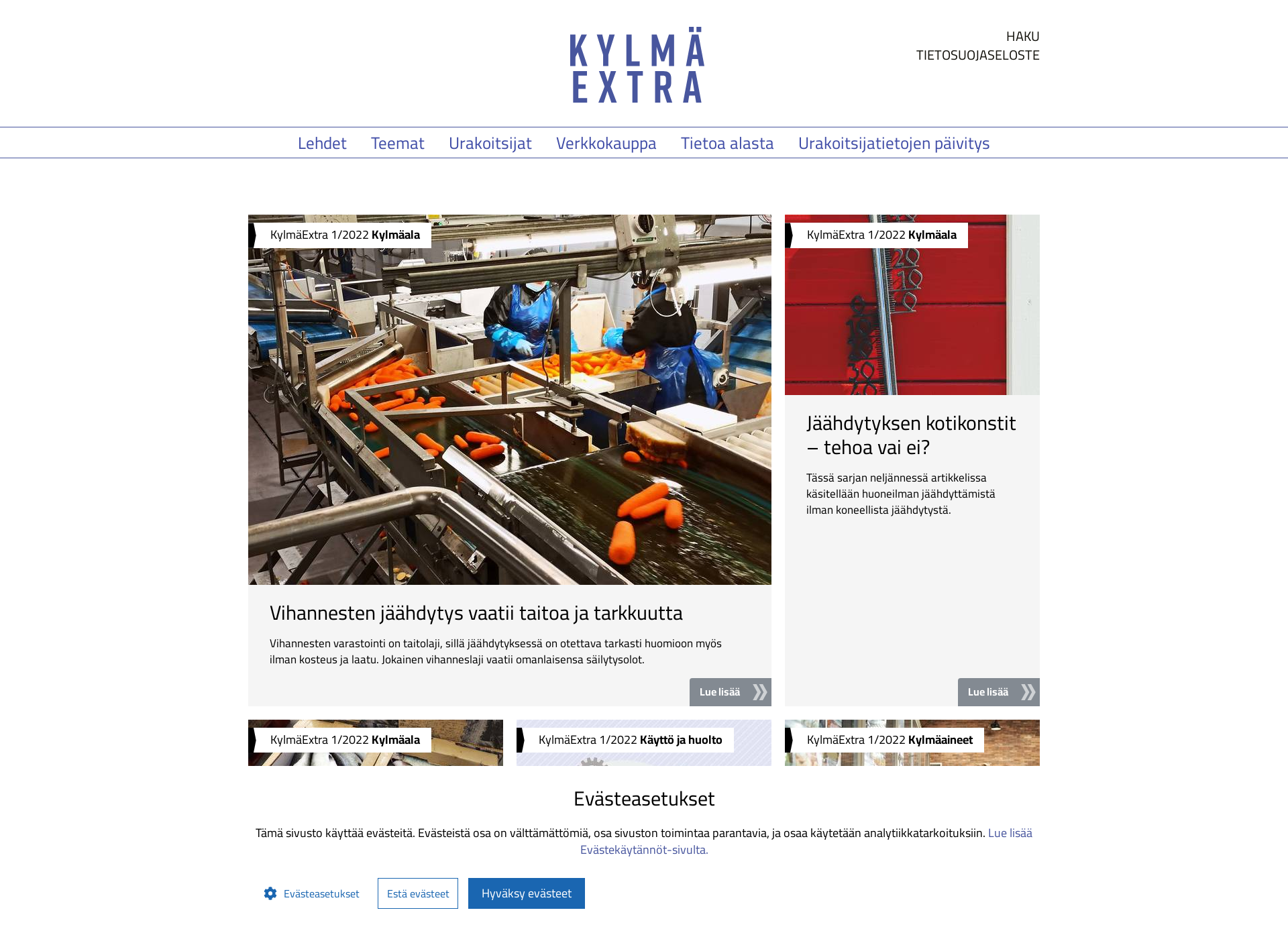 Screenshot for kylmaextra.fi