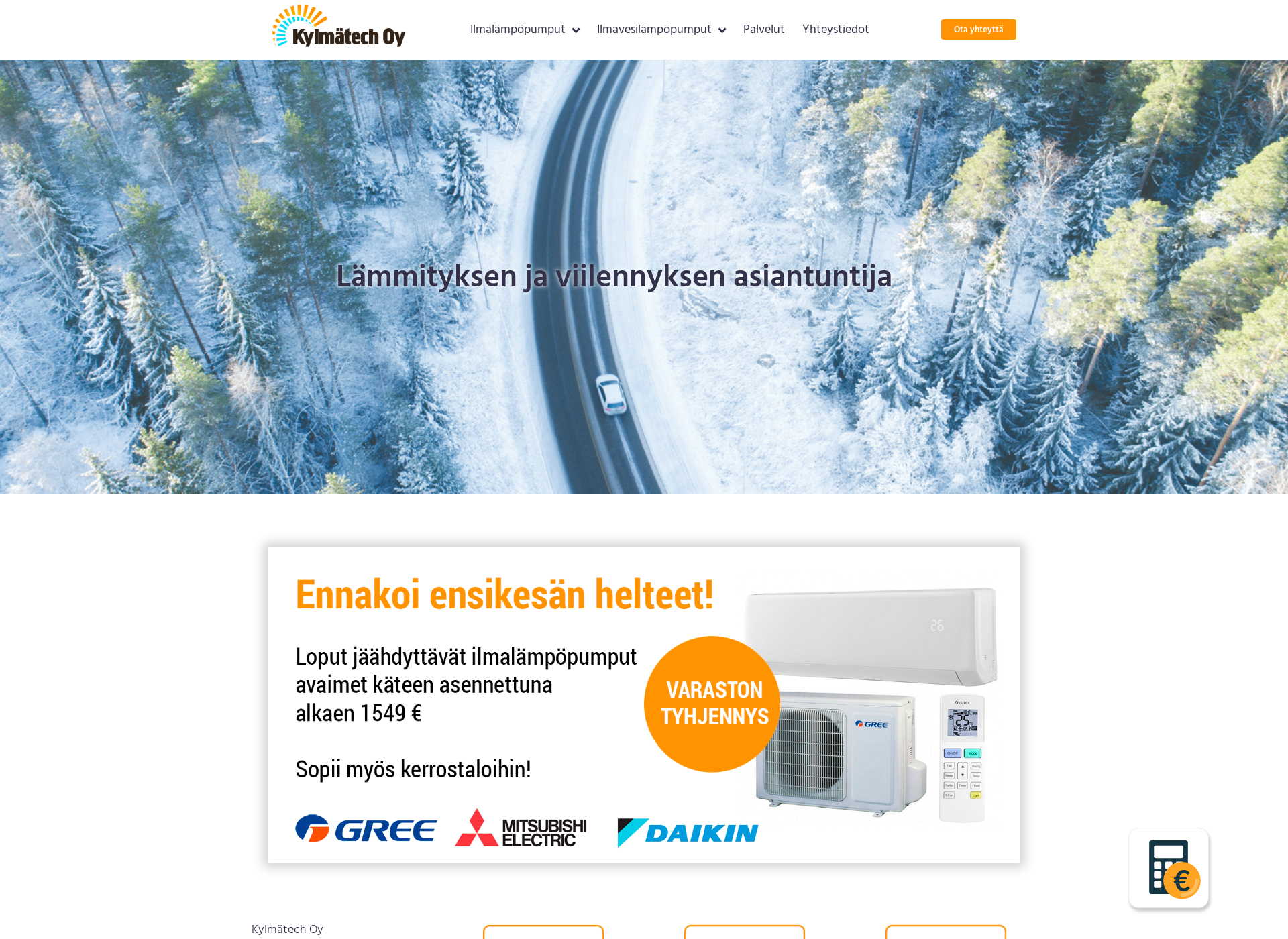 Skärmdump för kylmatech.fi