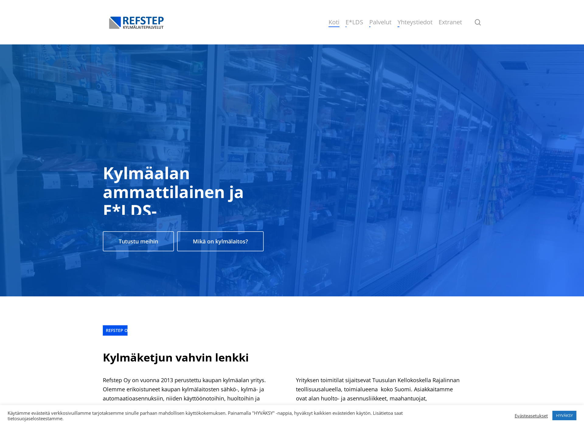 Skärmdump för kylmätalo.fi