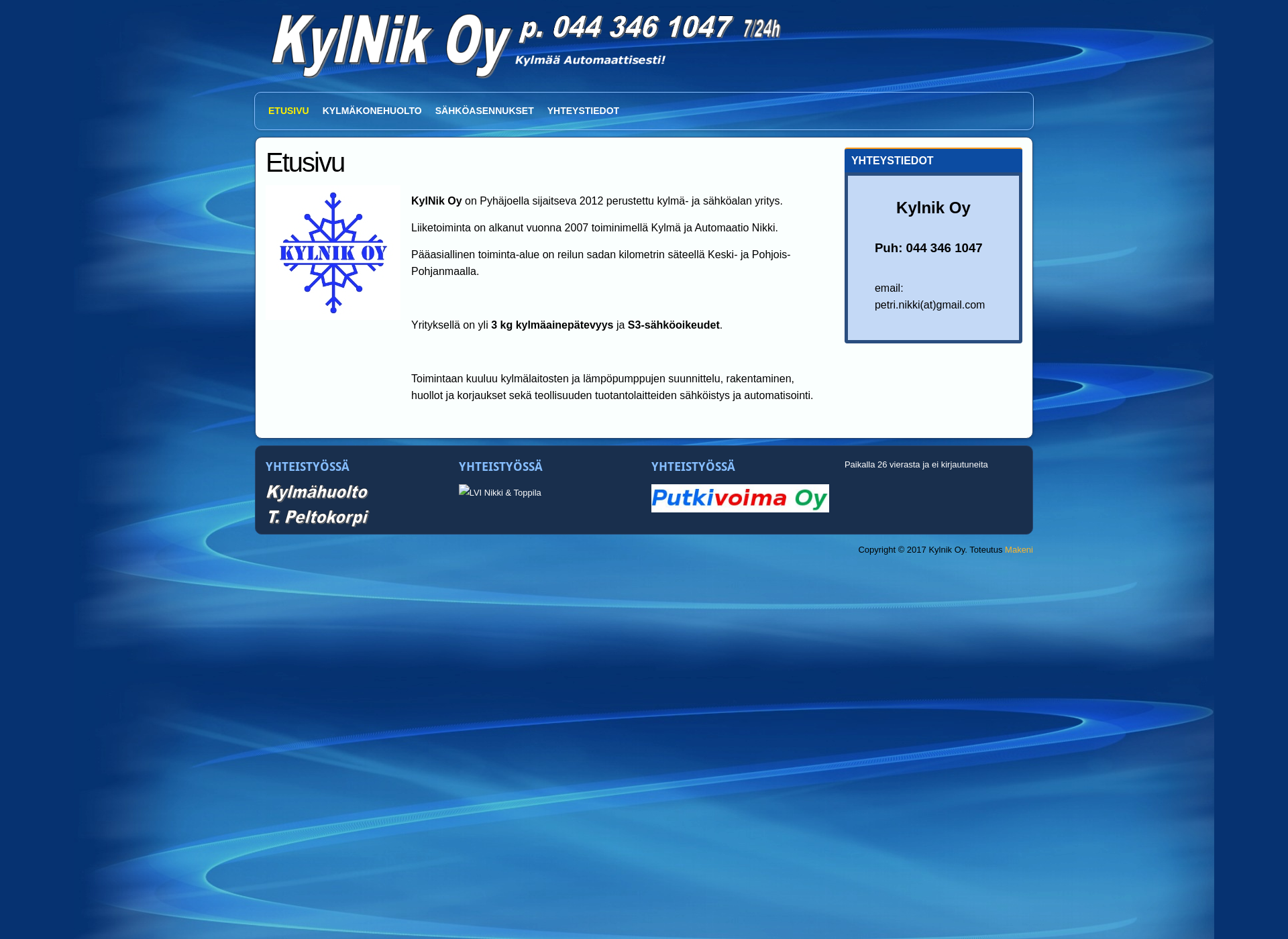 Skärmdump för kylnik.fi