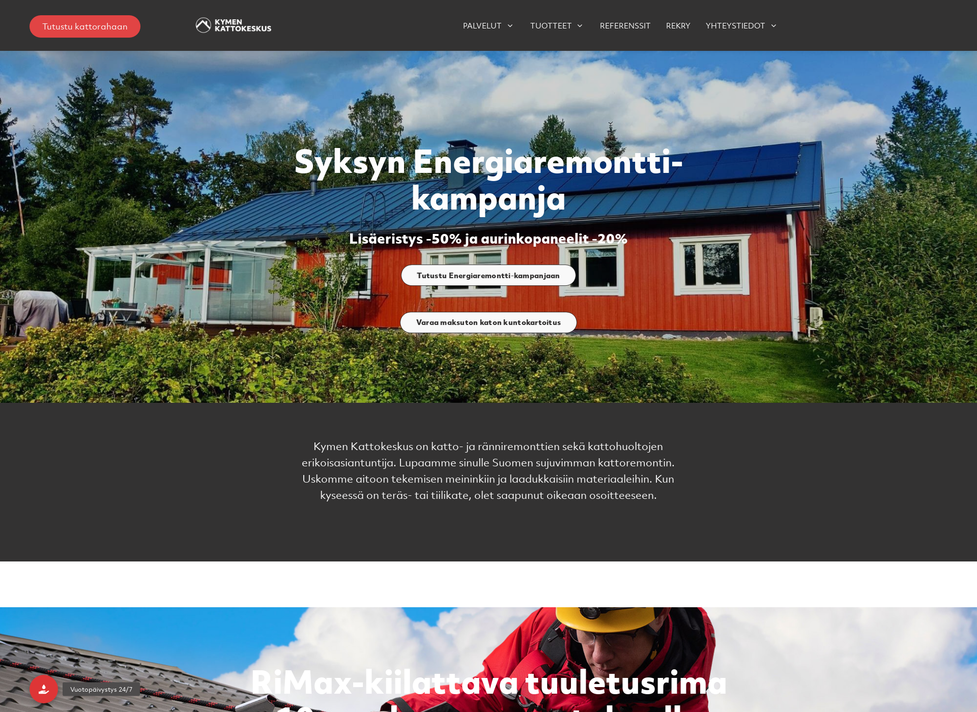Skärmdump för kymenkattokeskus.fi
